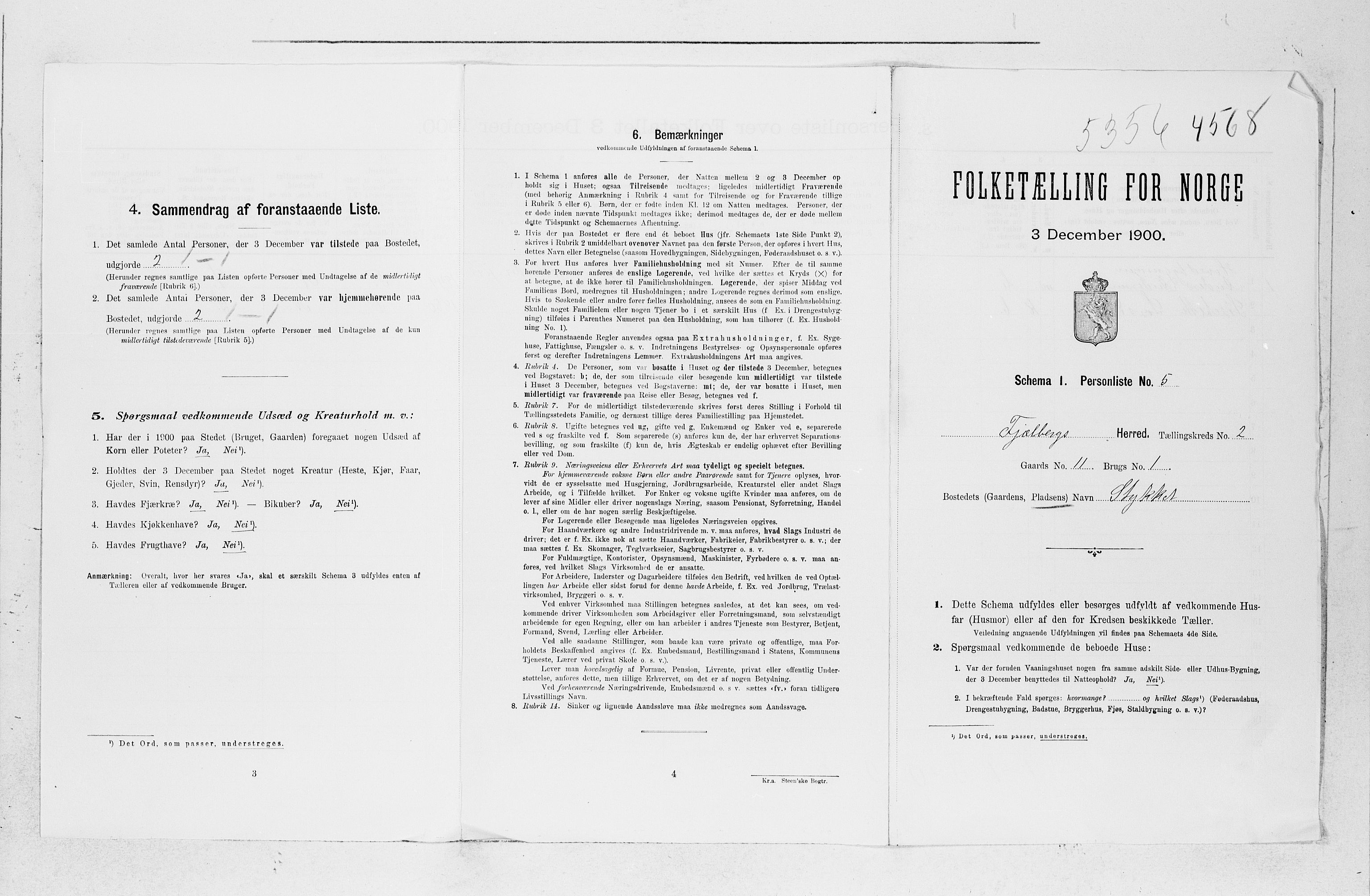 SAB, 1900 census for Fjelberg, 1900, p. 36