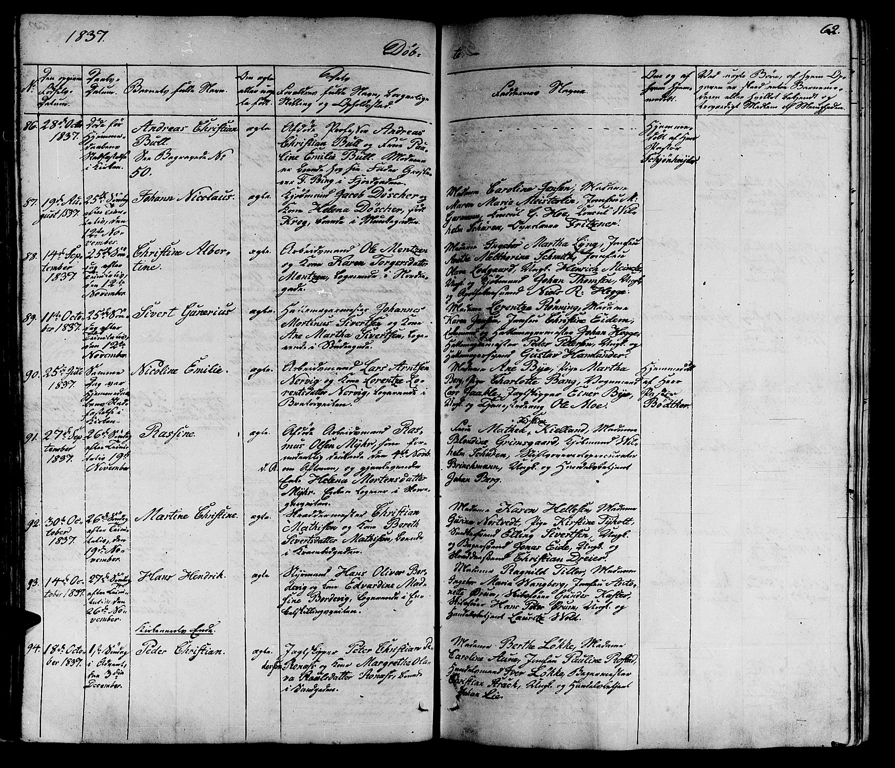 Ministerialprotokoller, klokkerbøker og fødselsregistre - Sør-Trøndelag, SAT/A-1456/602/L0136: Parish register (copy) no. 602C04, 1833-1845, p. 62