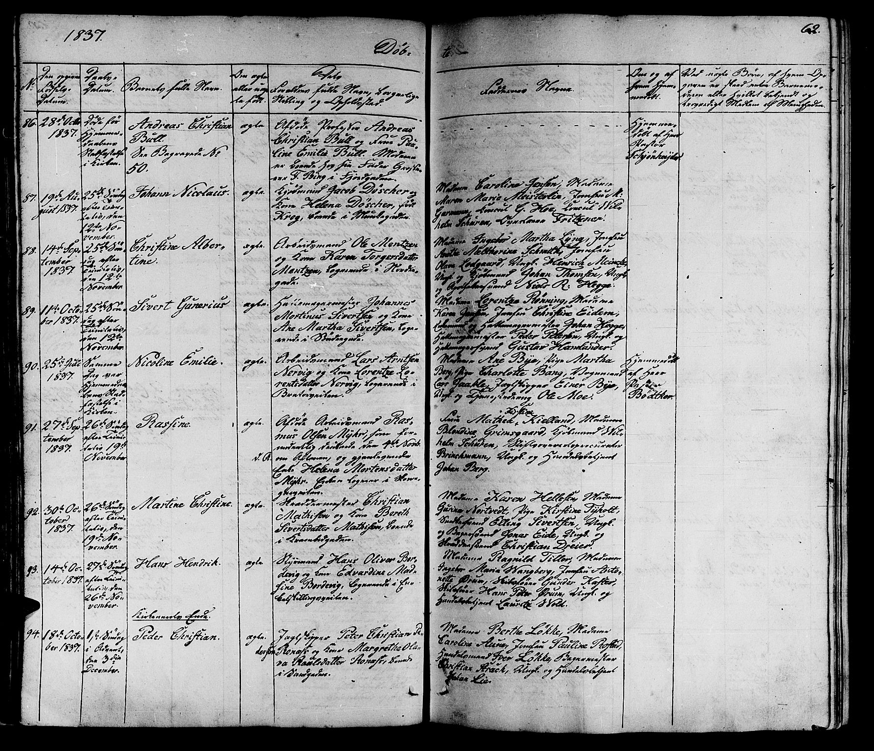 Ministerialprotokoller, klokkerbøker og fødselsregistre - Sør-Trøndelag, AV/SAT-A-1456/602/L0136: Parish register (copy) no. 602C04, 1833-1845, p. 62