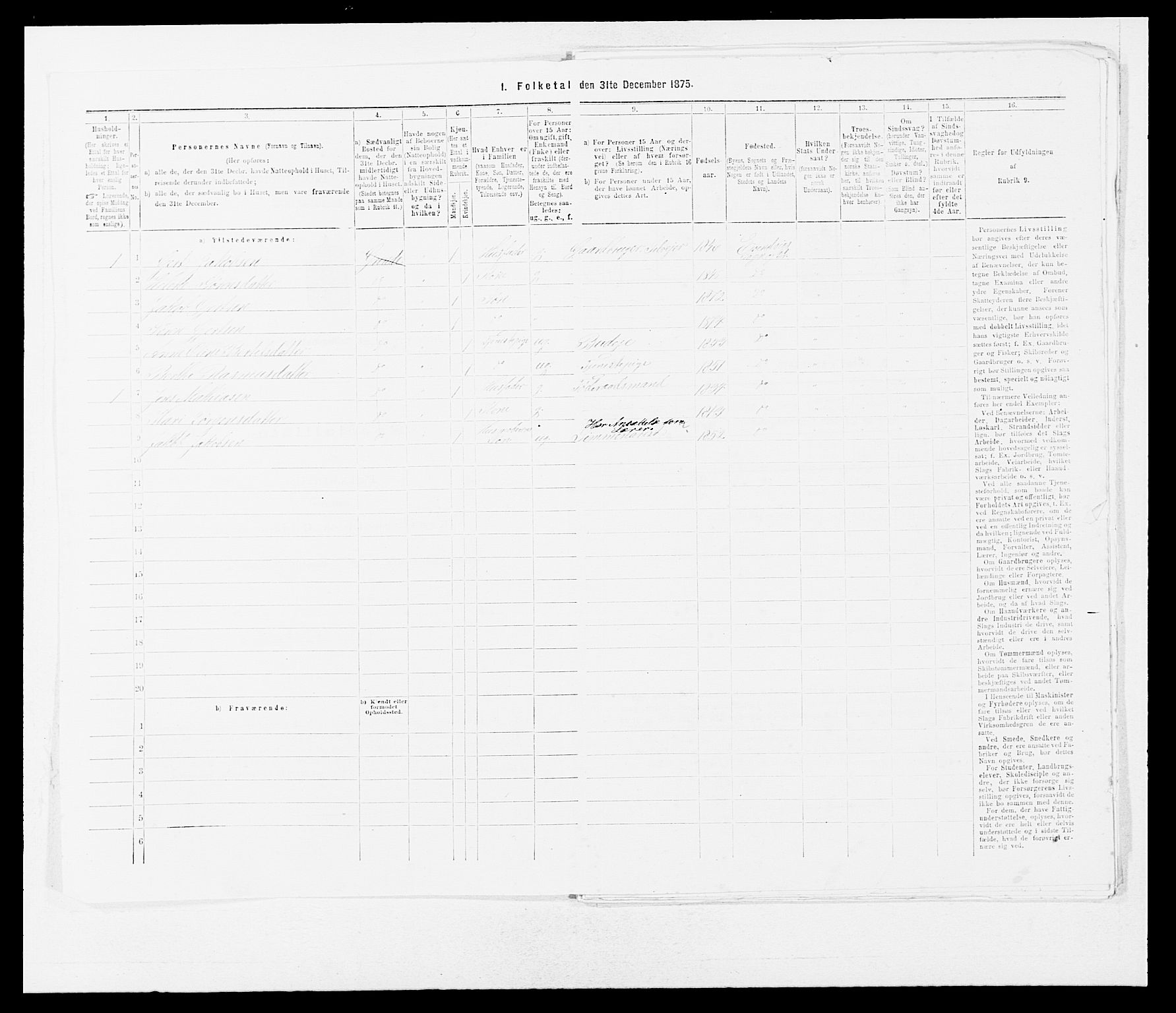 SAB, 1875 census for 1411P Eivindvik, 1875, p. 437