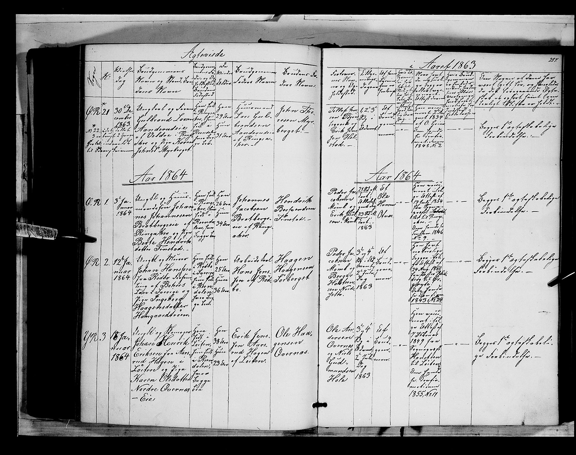 Rendalen prestekontor, SAH/PREST-054/H/Ha/Haa/L0005: Parish register (official) no. 5, 1853-1866, p. 257