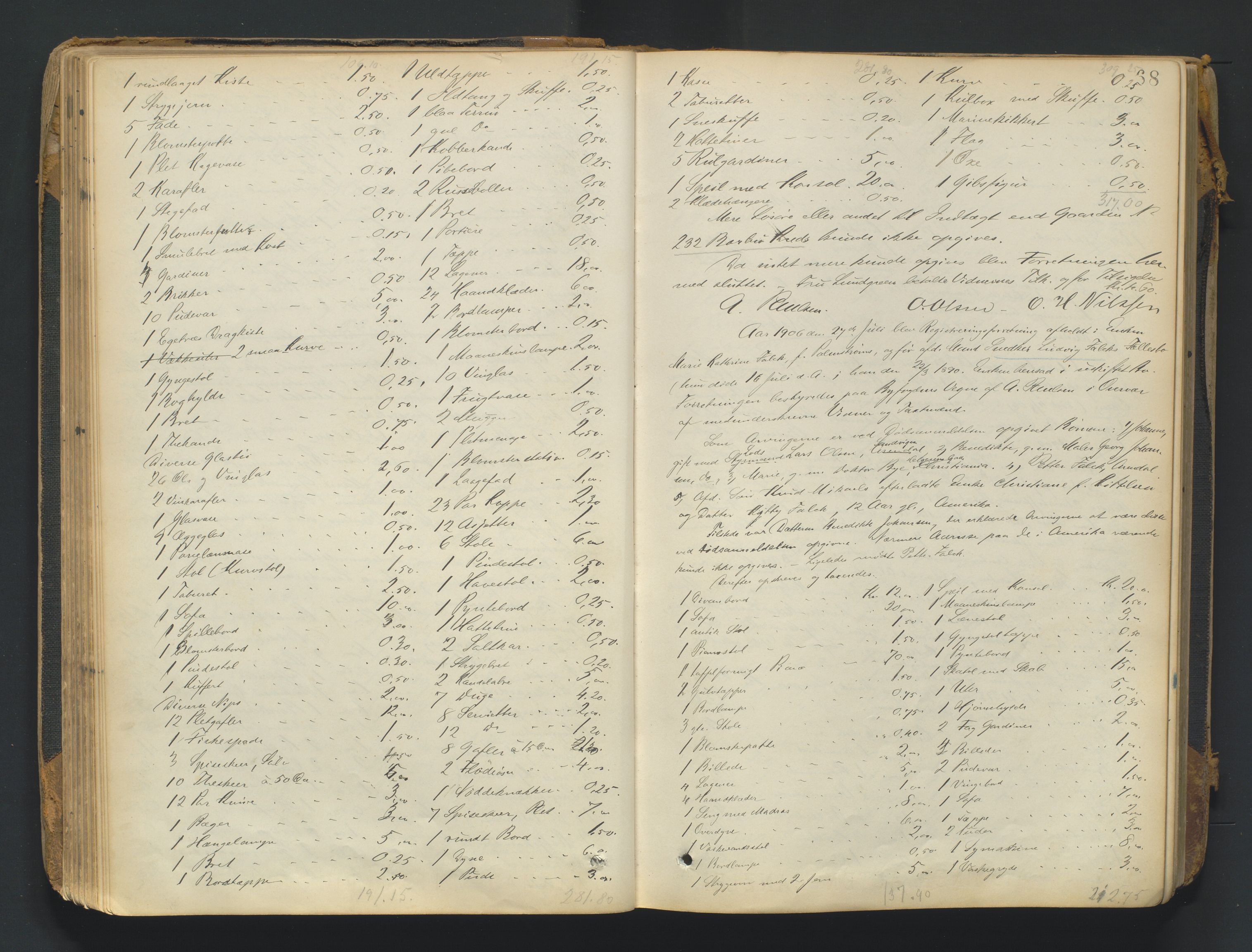 Arendal byfogd, AV/SAK-1222-0001/H/Hc/L0037: Skifteregistreringsprotokoll nr. 35, 1903-1926, p. 67b-68a