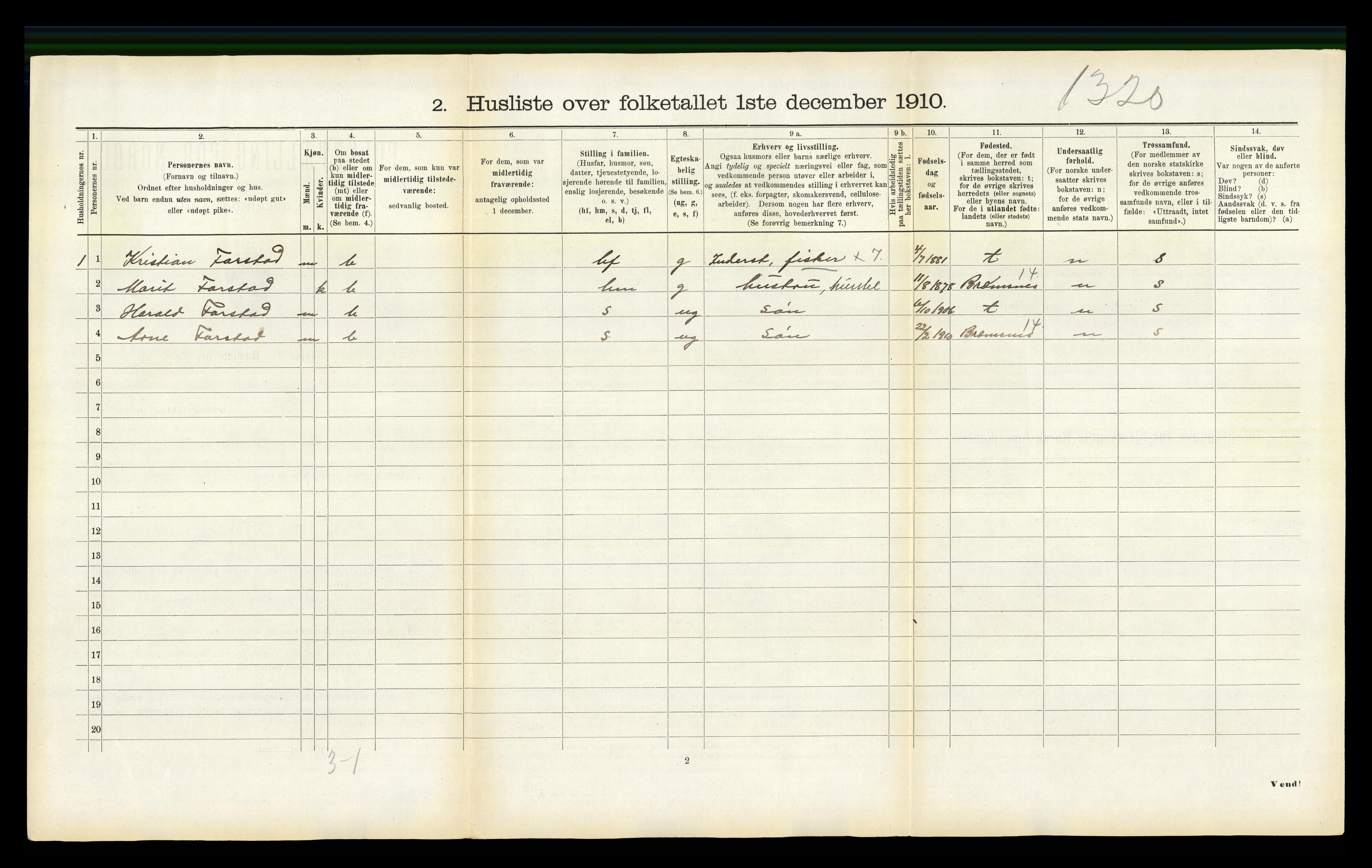 RA, 1910 census for Edøy, 1910, p. 505