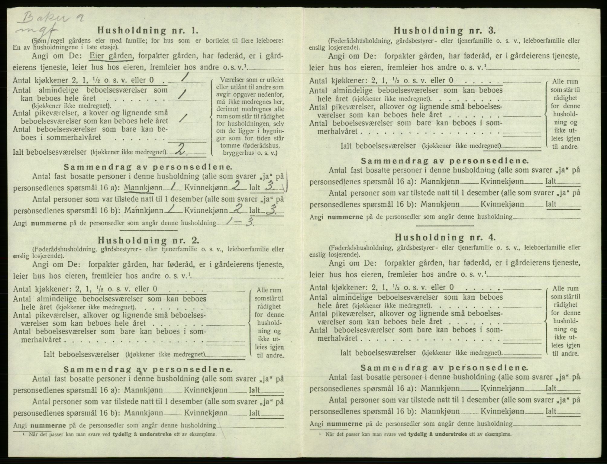 SAB, 1920 census for Samnanger, 1920, p. 399