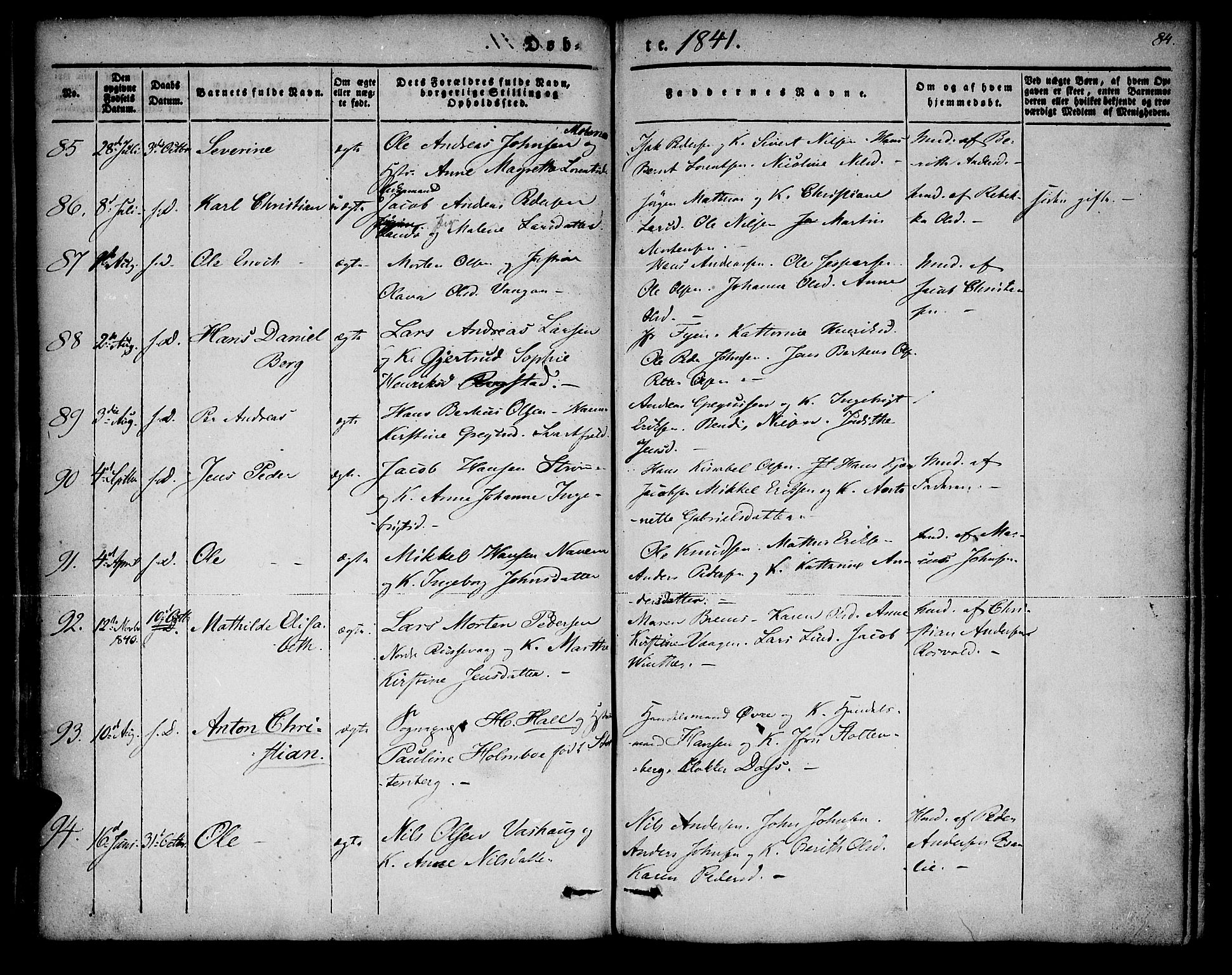 Lenvik sokneprestembete, SATØ/S-1310/H/Ha/Haa/L0004kirke: Parish register (official) no. 4, 1832-1844, p. 84