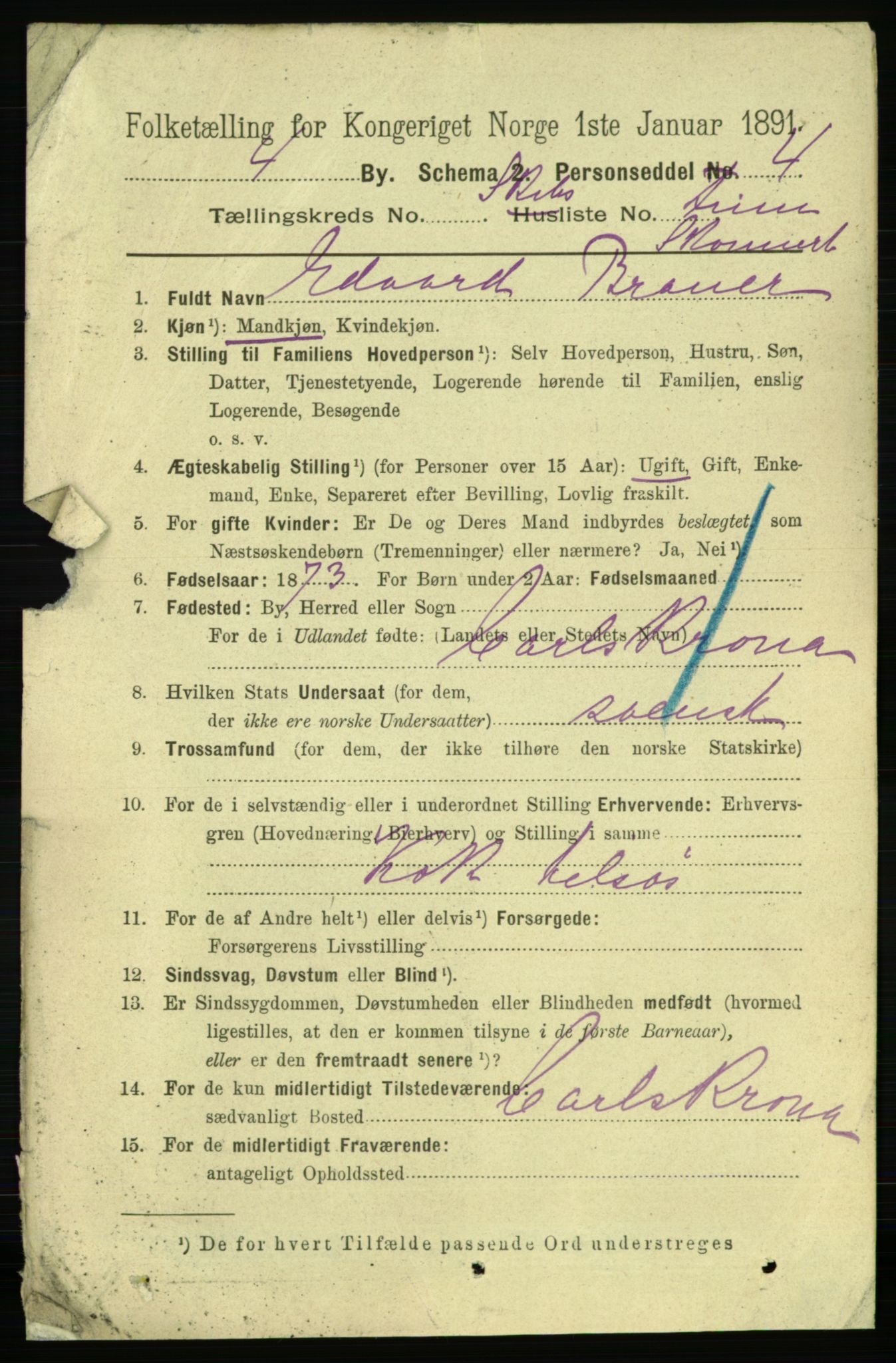 RA, 1891 census for 0104 Moss, 1891, p. 9871