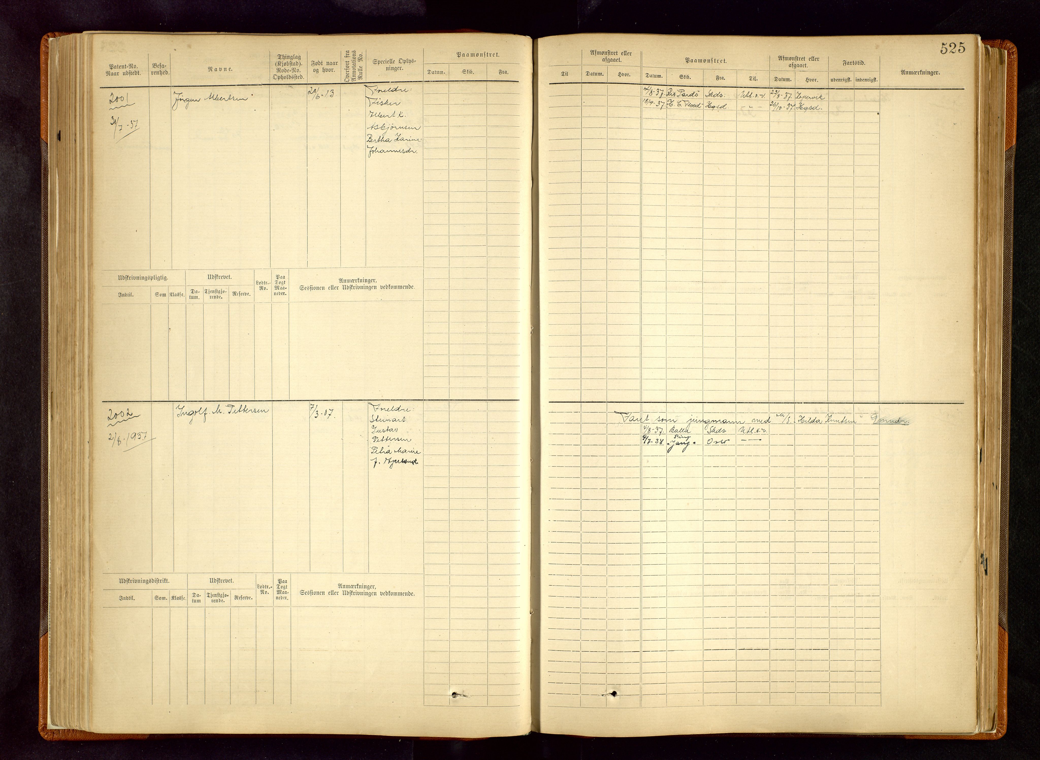 Haugesund sjømannskontor, SAST/A-102007/F/Fb/Fbb/L0003: Sjøfartsrulle Skudenes kretsnr. 965-2440, 1881-1948, p. 525