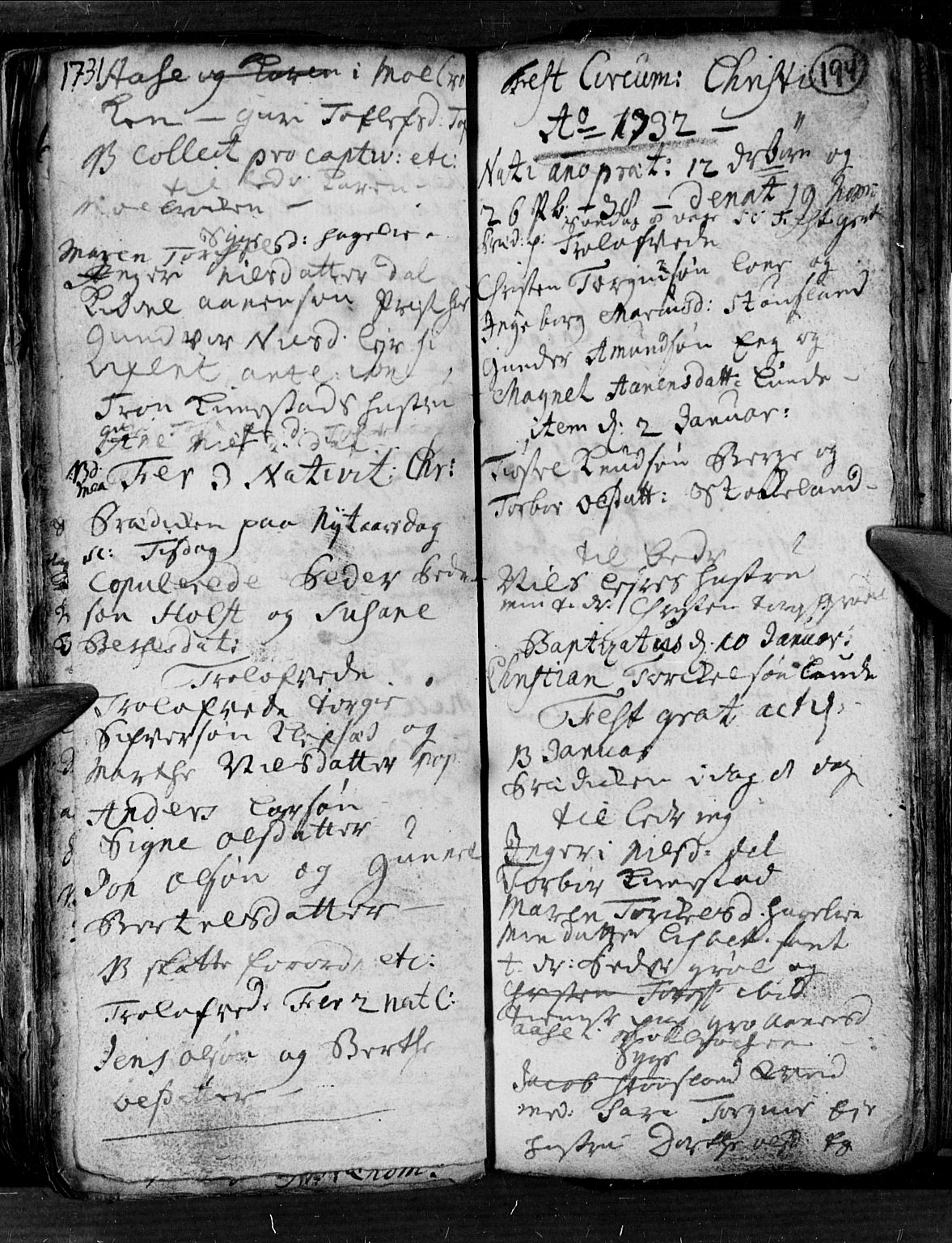 Søgne sokneprestkontor, AV/SAK-1111-0037/F/Fa/Fab/L0001: Parish register (official) no. A 1, 1716-1740, p. 194