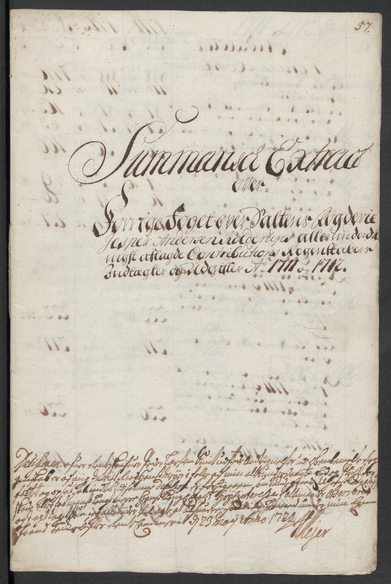 Rentekammeret inntil 1814, Reviderte regnskaper, Fogderegnskap, AV/RA-EA-4092/R66/L4582: Fogderegnskap Salten, 1711-1712, p. 293