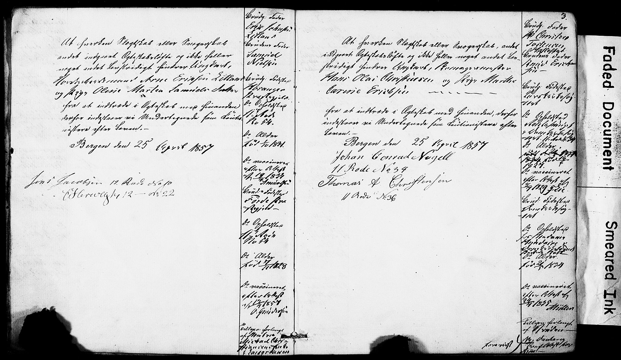 Domkirken sokneprestembete, AV/SAB-A-74801: Best man's statements no. II.5.5, 1857-1863, p. 3