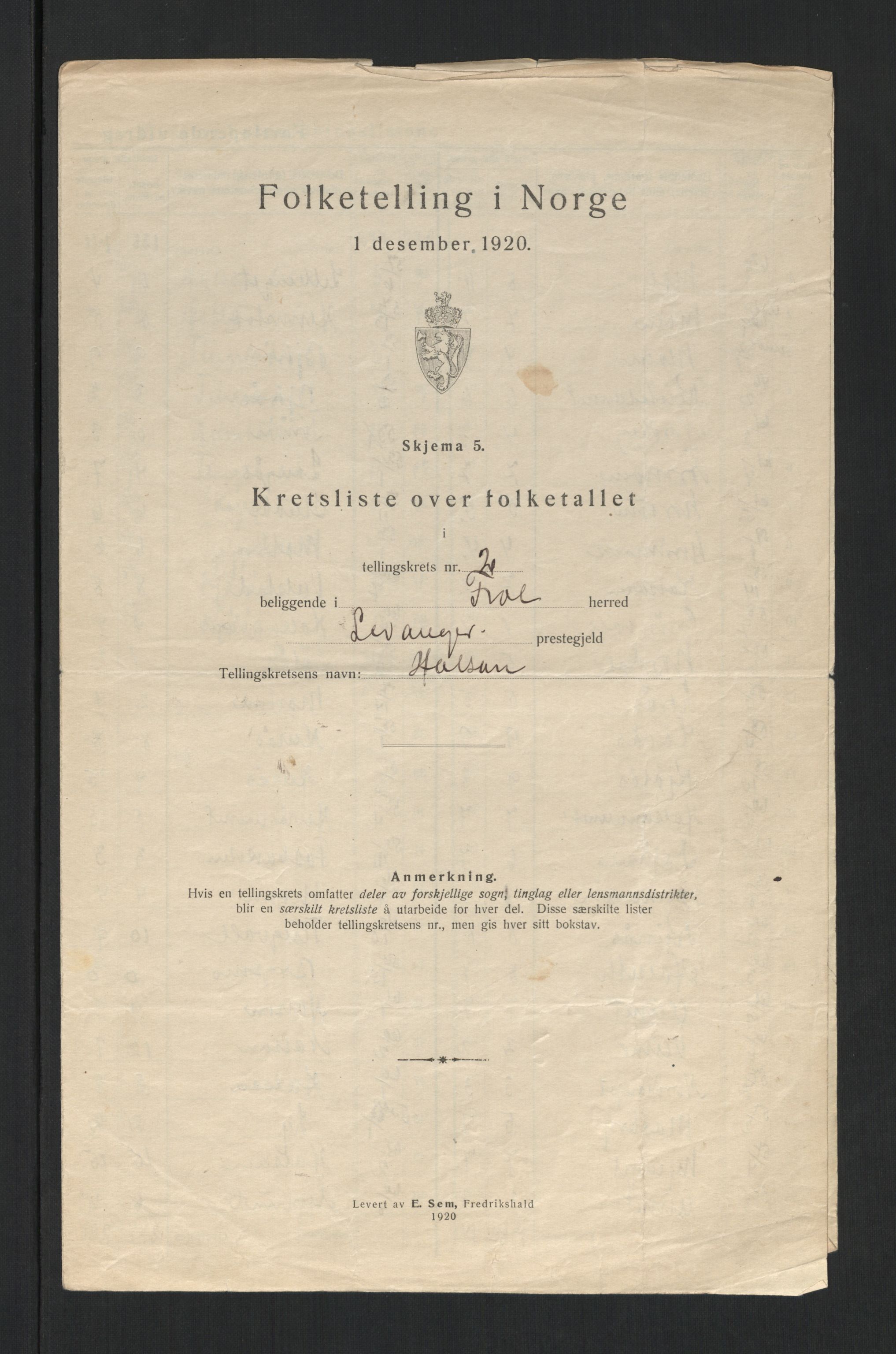 SAT, 1920 census for Frol, 1920, p. 15