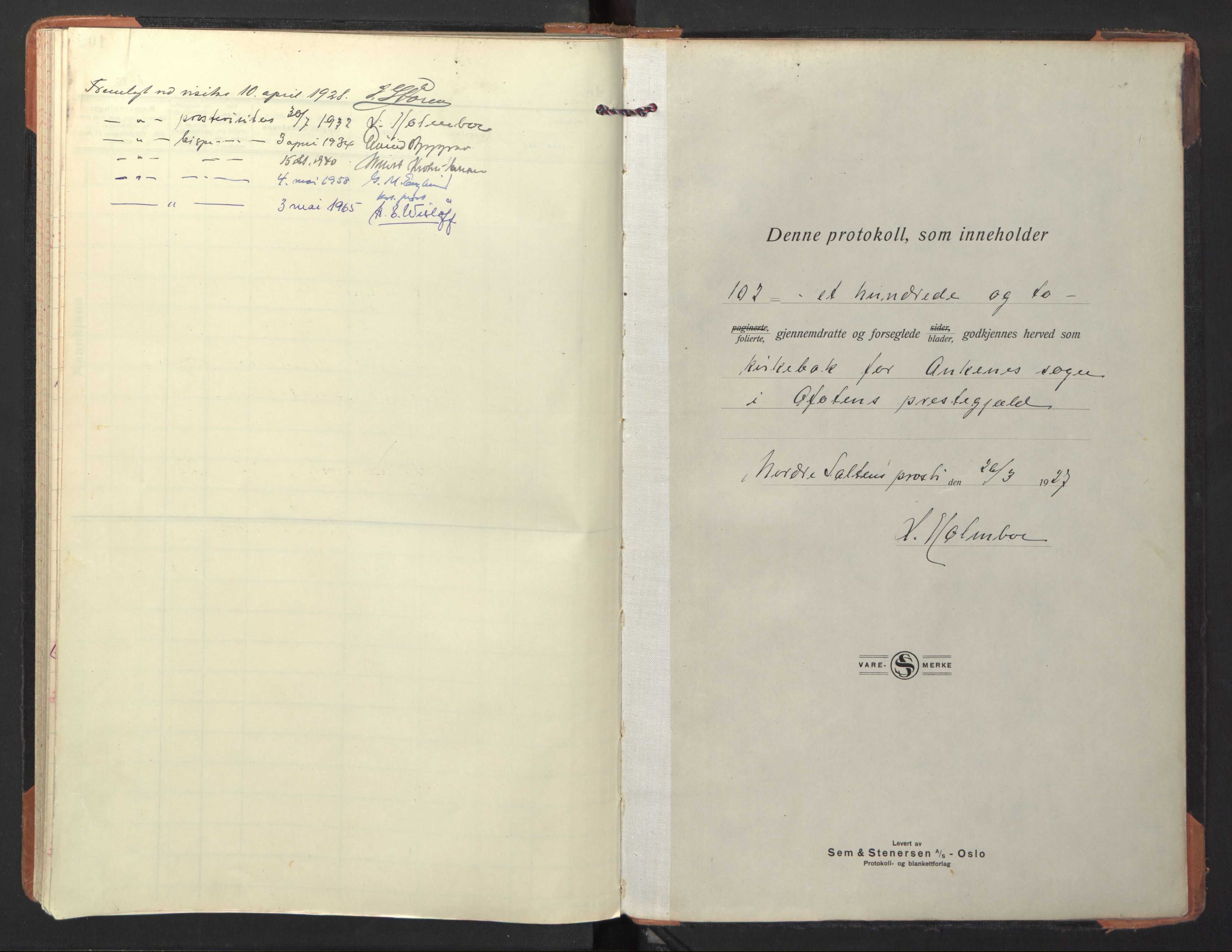 Ministerialprotokoller, klokkerbøker og fødselsregistre - Nordland, SAT/A-1459/866/L0947: Parish register (official) no. 866A10, 1926-1958