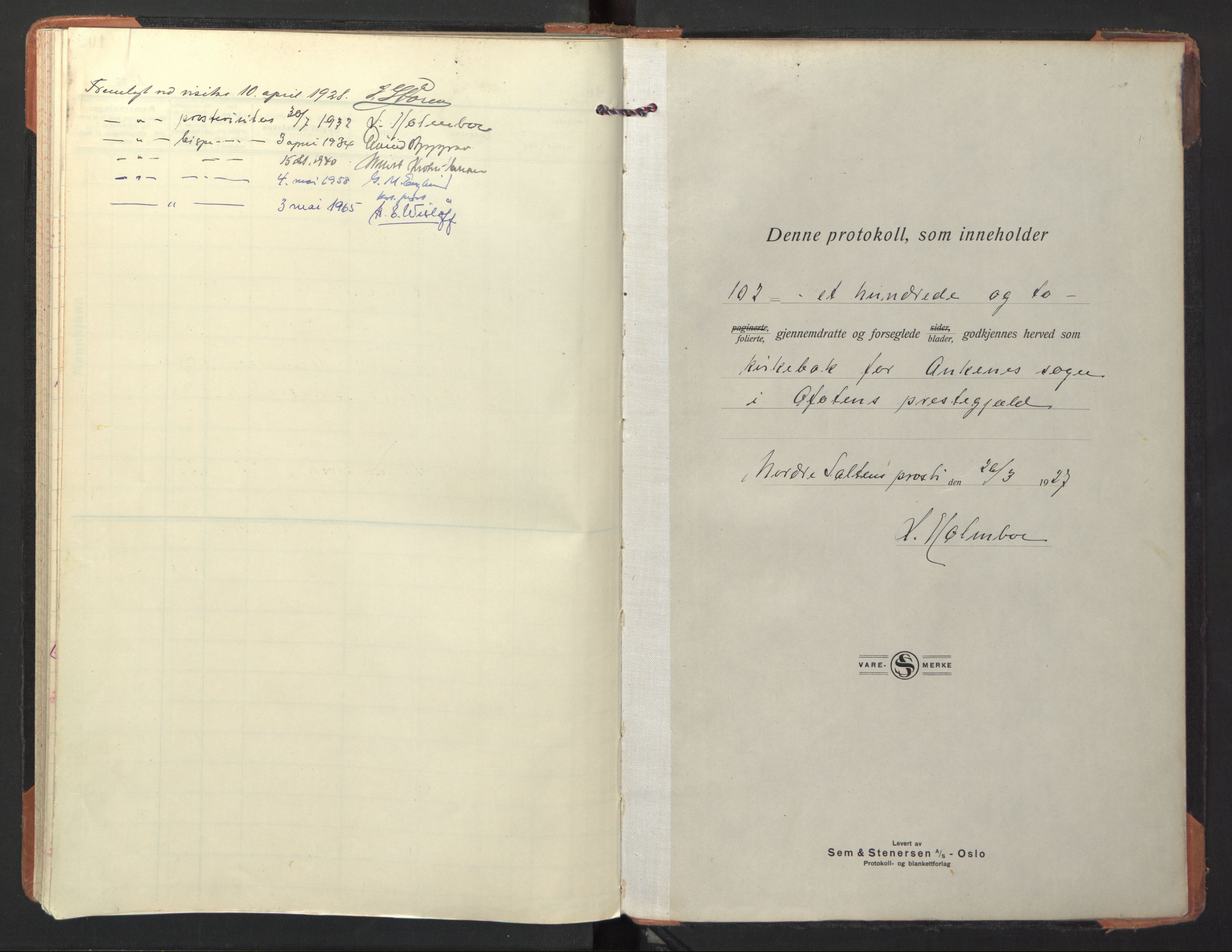 Ministerialprotokoller, klokkerbøker og fødselsregistre - Nordland, AV/SAT-A-1459/866/L0947: Parish register (official) no. 866A10, 1926-1958