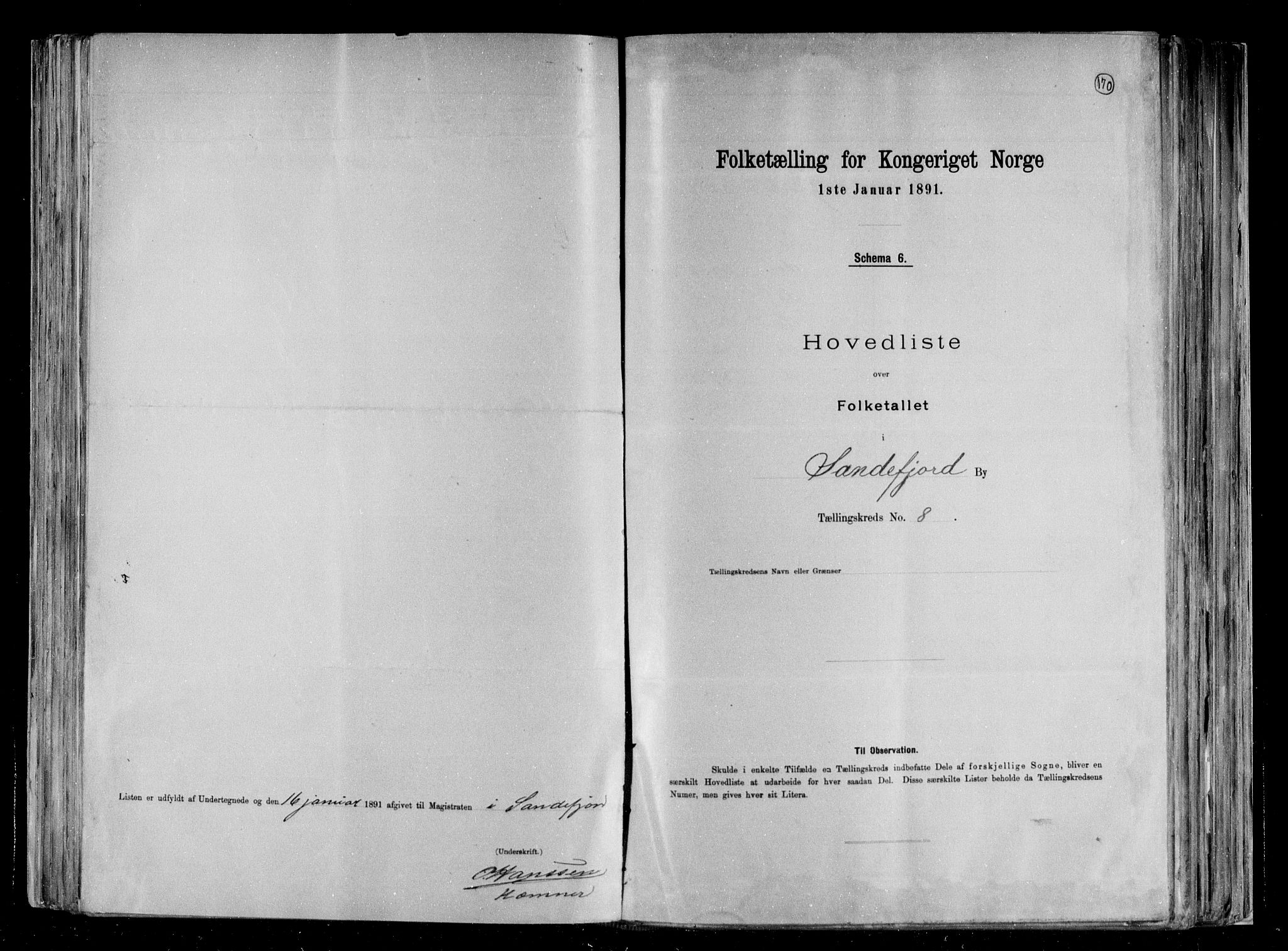 RA, 1891 census for 0706 Sandefjord, 1891, p. 18