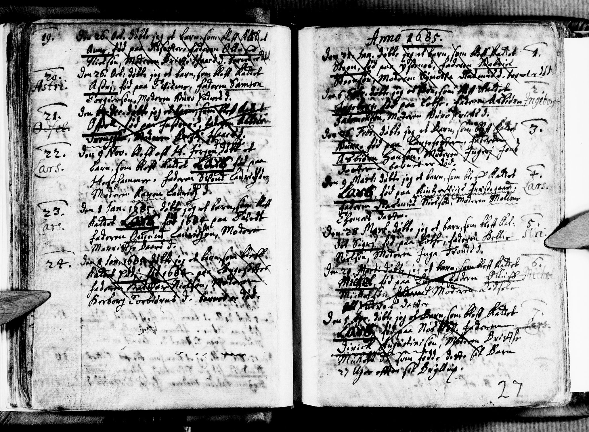 Ullensvang sokneprestembete, SAB/A-78701/H/Haa: Parish register (official) no. A 1 /2, 1669-1719, p. 27