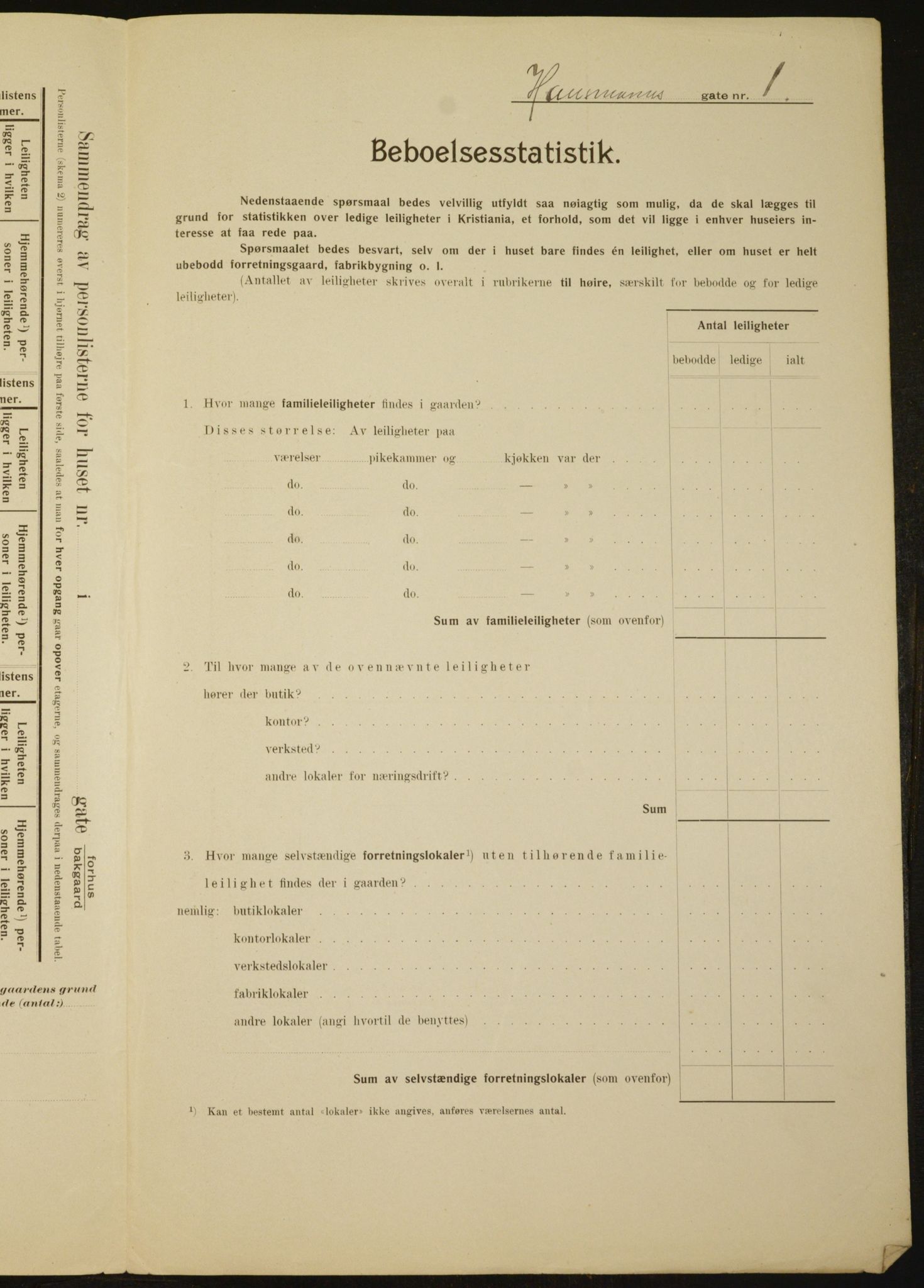 OBA, Municipal Census 1910 for Kristiania, 1910, p. 33380