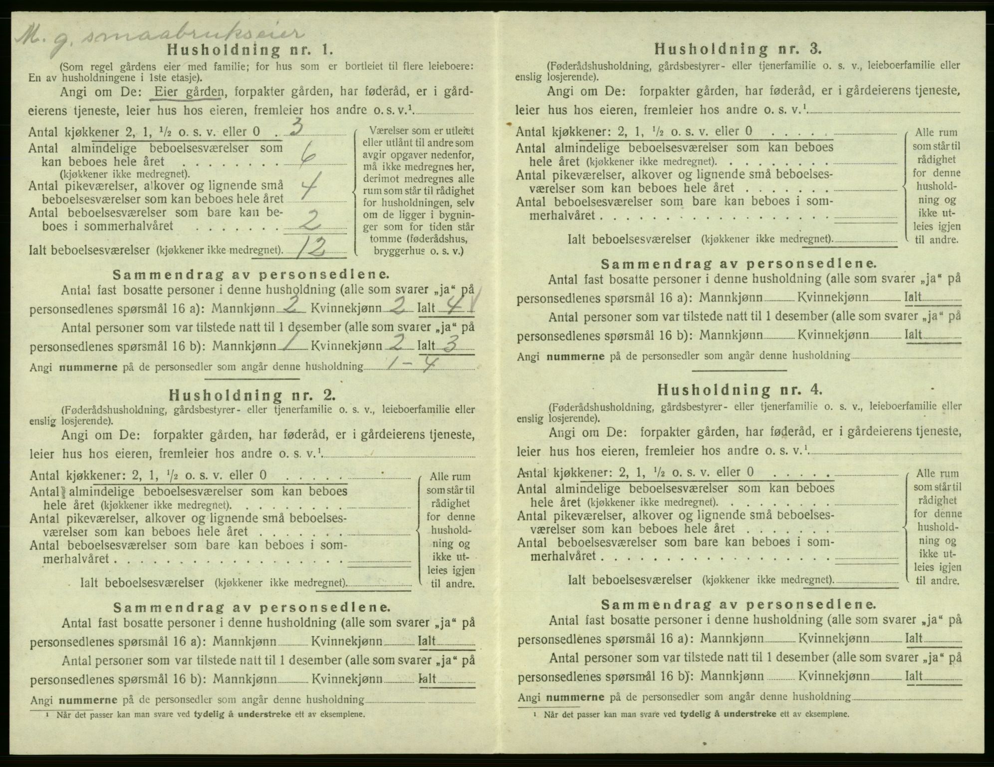 SAB, 1920 census for Jondal, 1920, p. 203