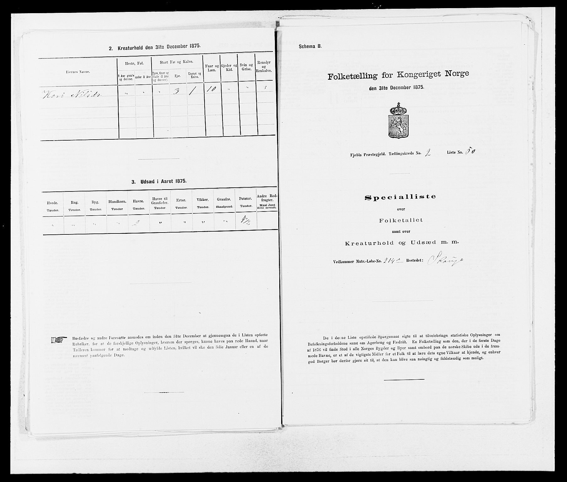 SAB, 1875 census for 1246P Fjell, 1875, p. 229