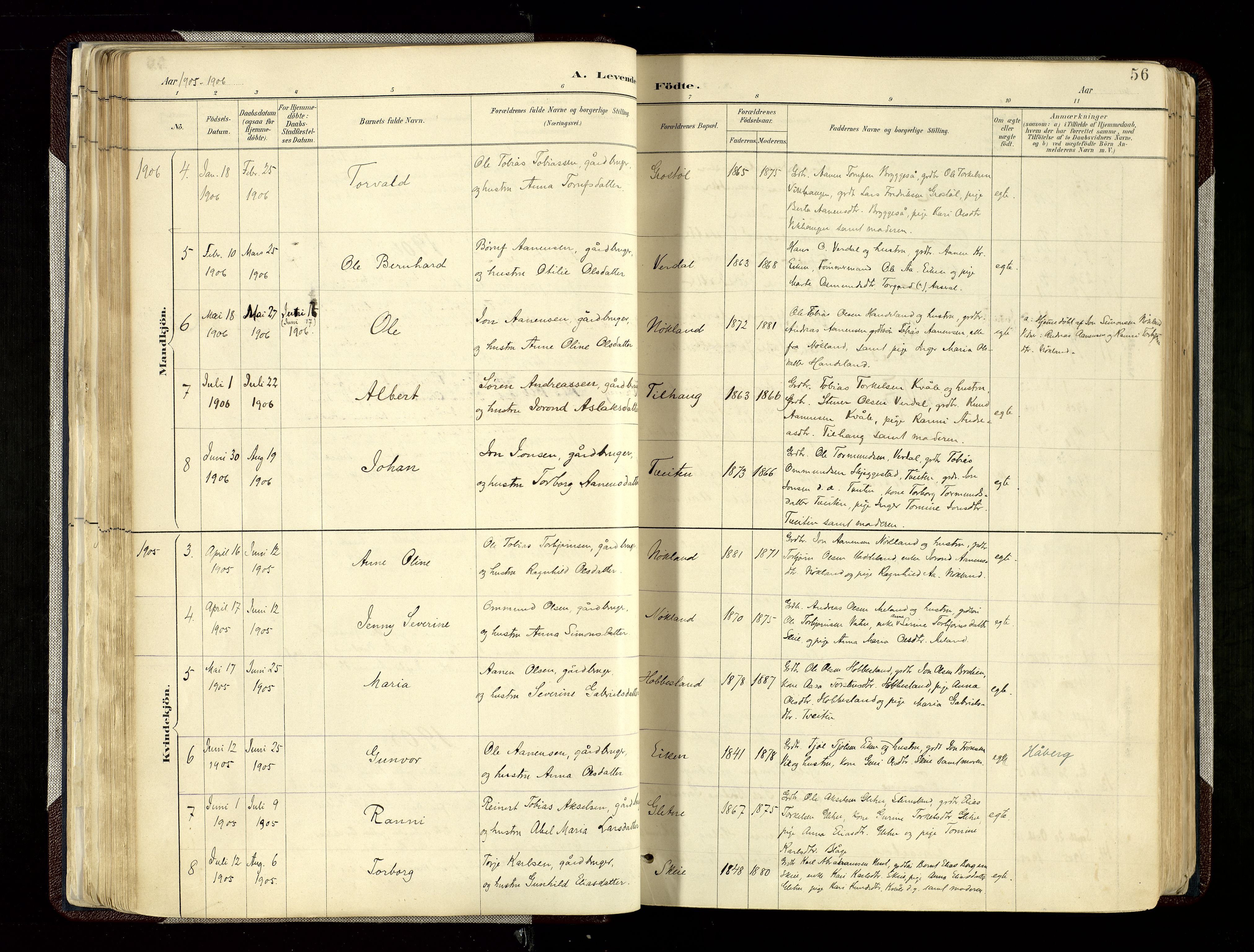 Hægebostad sokneprestkontor, SAK/1111-0024/F/Fa/Fab/L0004: Parish register (official) no. A 4, 1887-1929, p. 56