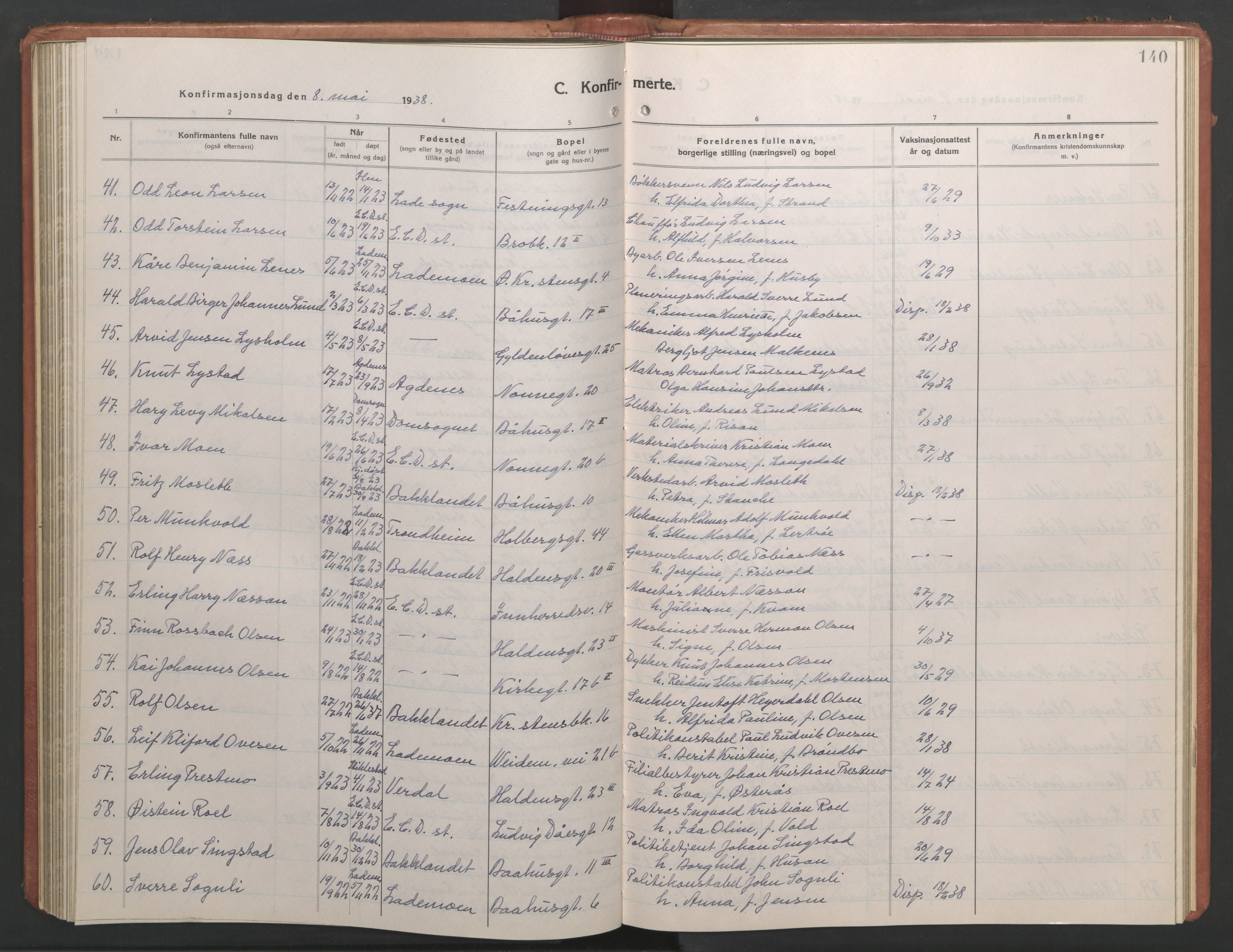 Ministerialprotokoller, klokkerbøker og fødselsregistre - Sør-Trøndelag, AV/SAT-A-1456/604/L0228: Parish register (copy) no. 604C11, 1928-1950, p. 140