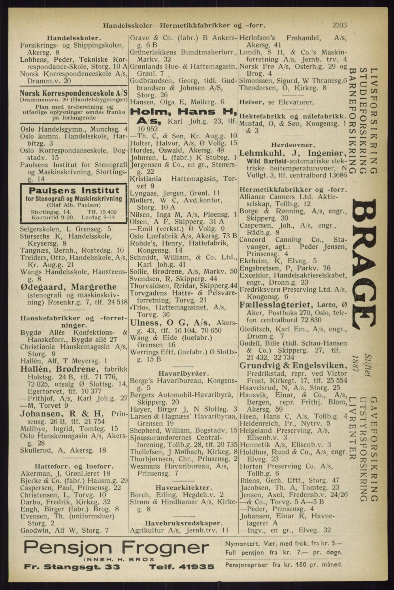 Kristiania/Oslo adressebok, PUBL/-, 1933, p. 2203