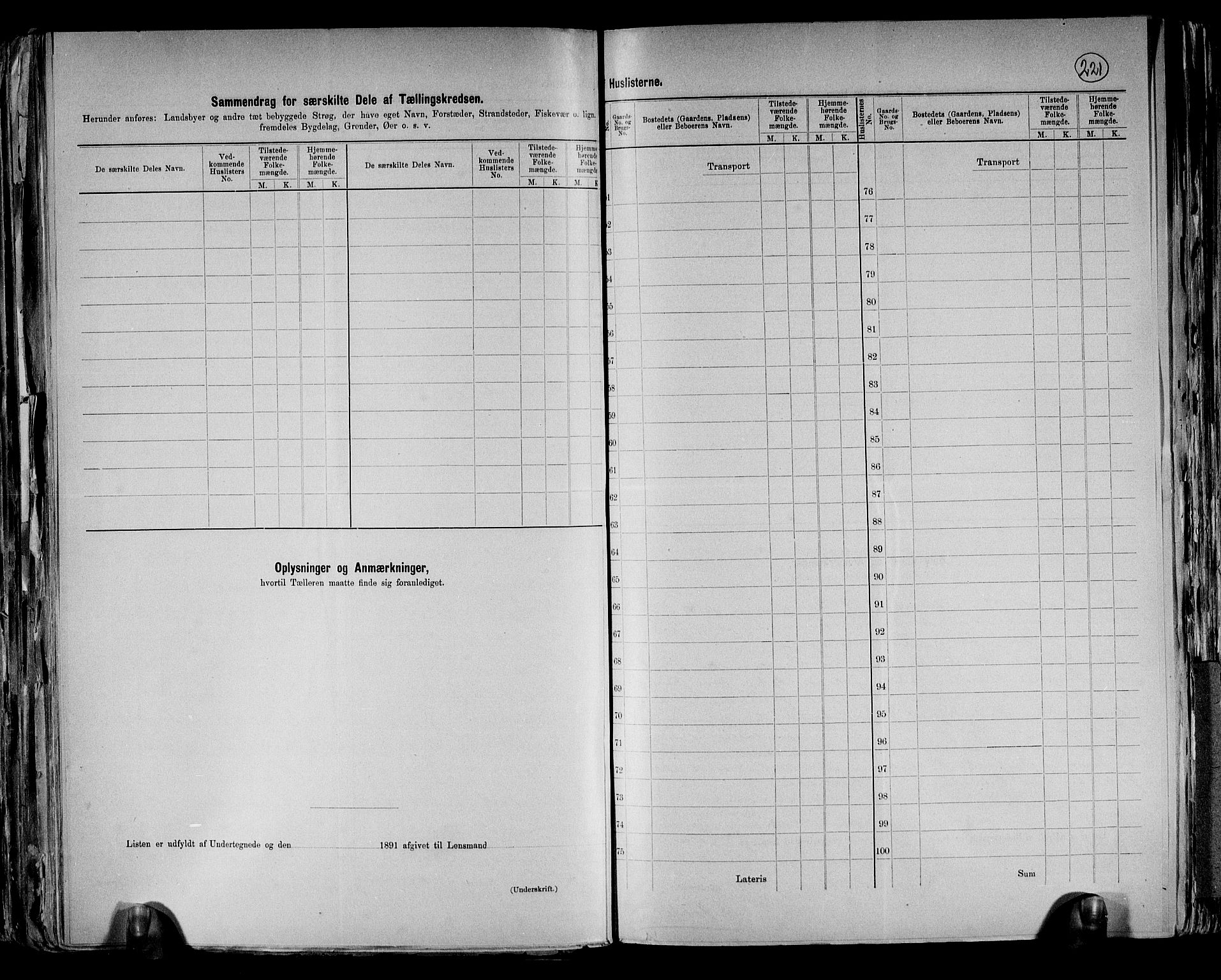 RA, 1891 census for 0224 Aurskog, 1891, p. 18