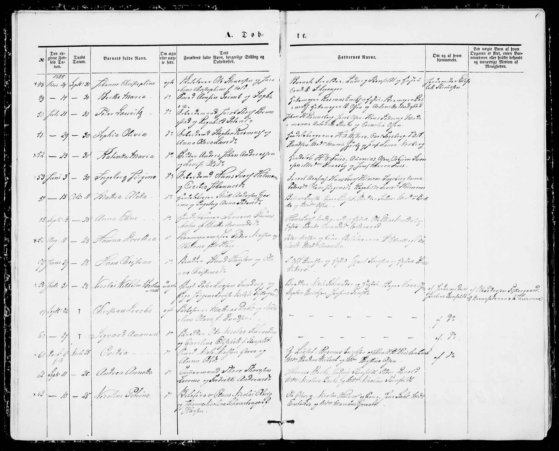 Ministerialprotokoller, klokkerbøker og fødselsregistre - Møre og Romsdal, AV/SAT-A-1454/529/L0451: Parish register (official) no. 529A01, 1855-1863, p. 6