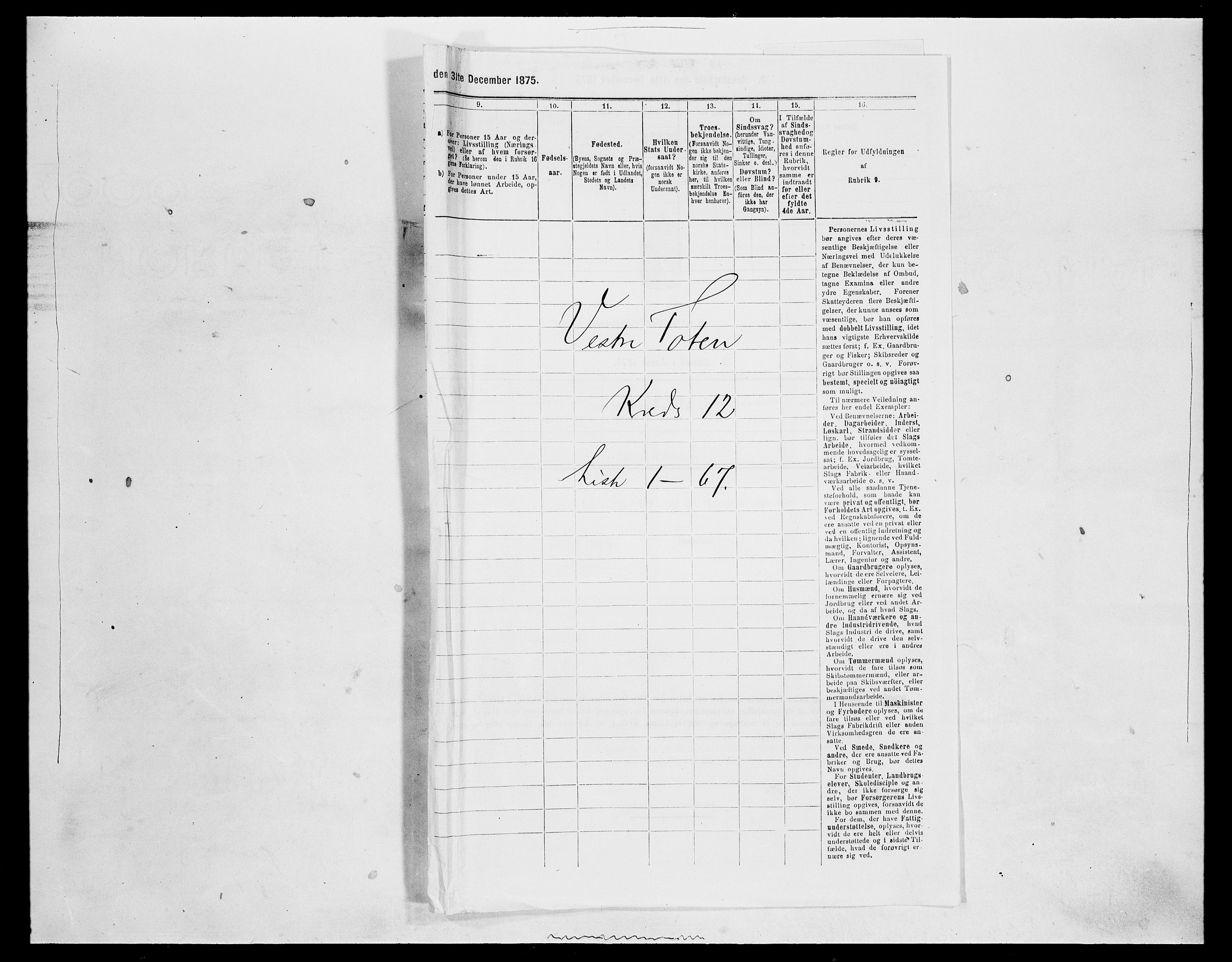 SAH, 1875 census for 0529P Vestre Toten, 1875, p. 2201