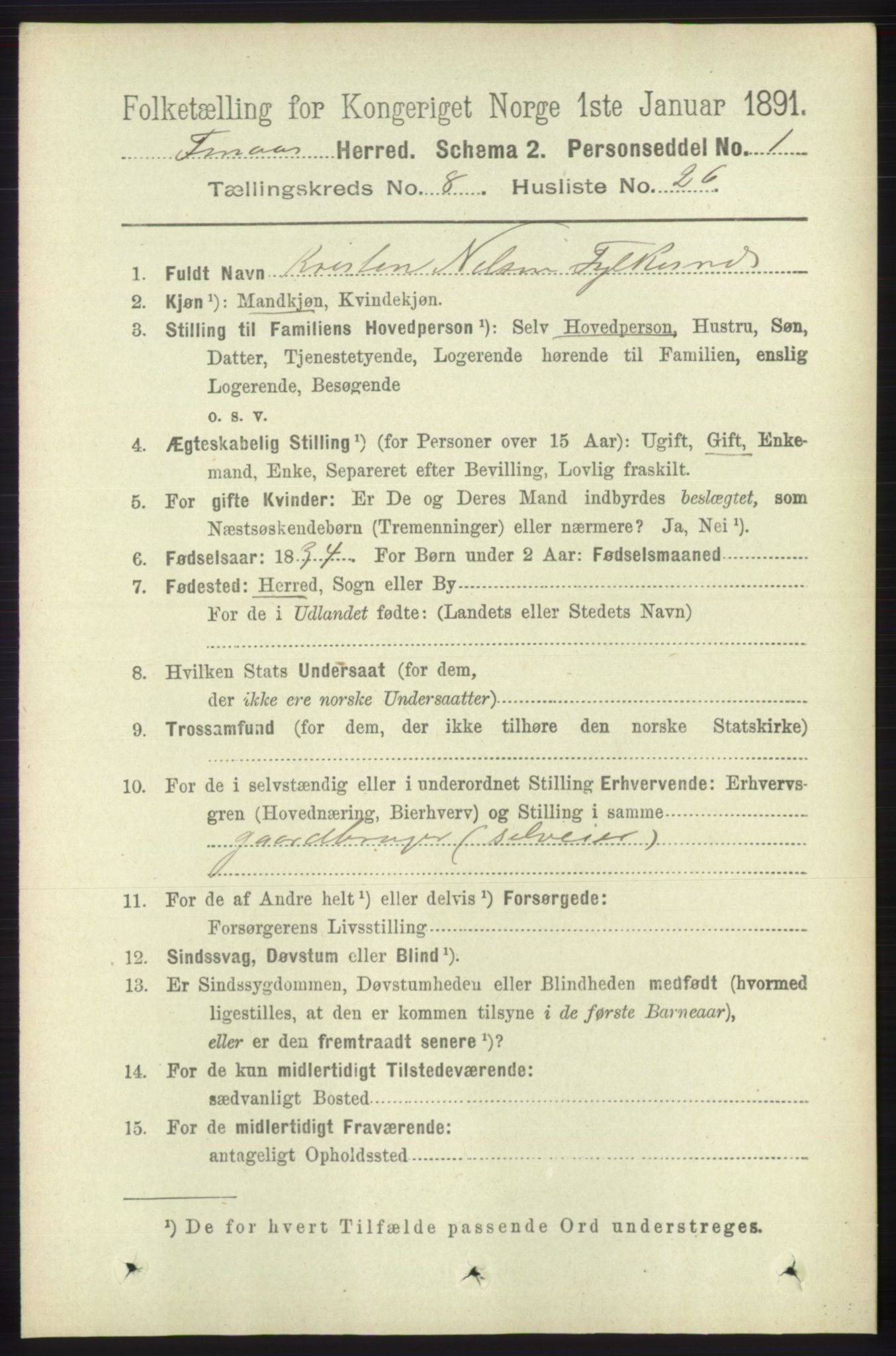 RA, 1891 census for 1218 Finnås, 1891, p. 3546