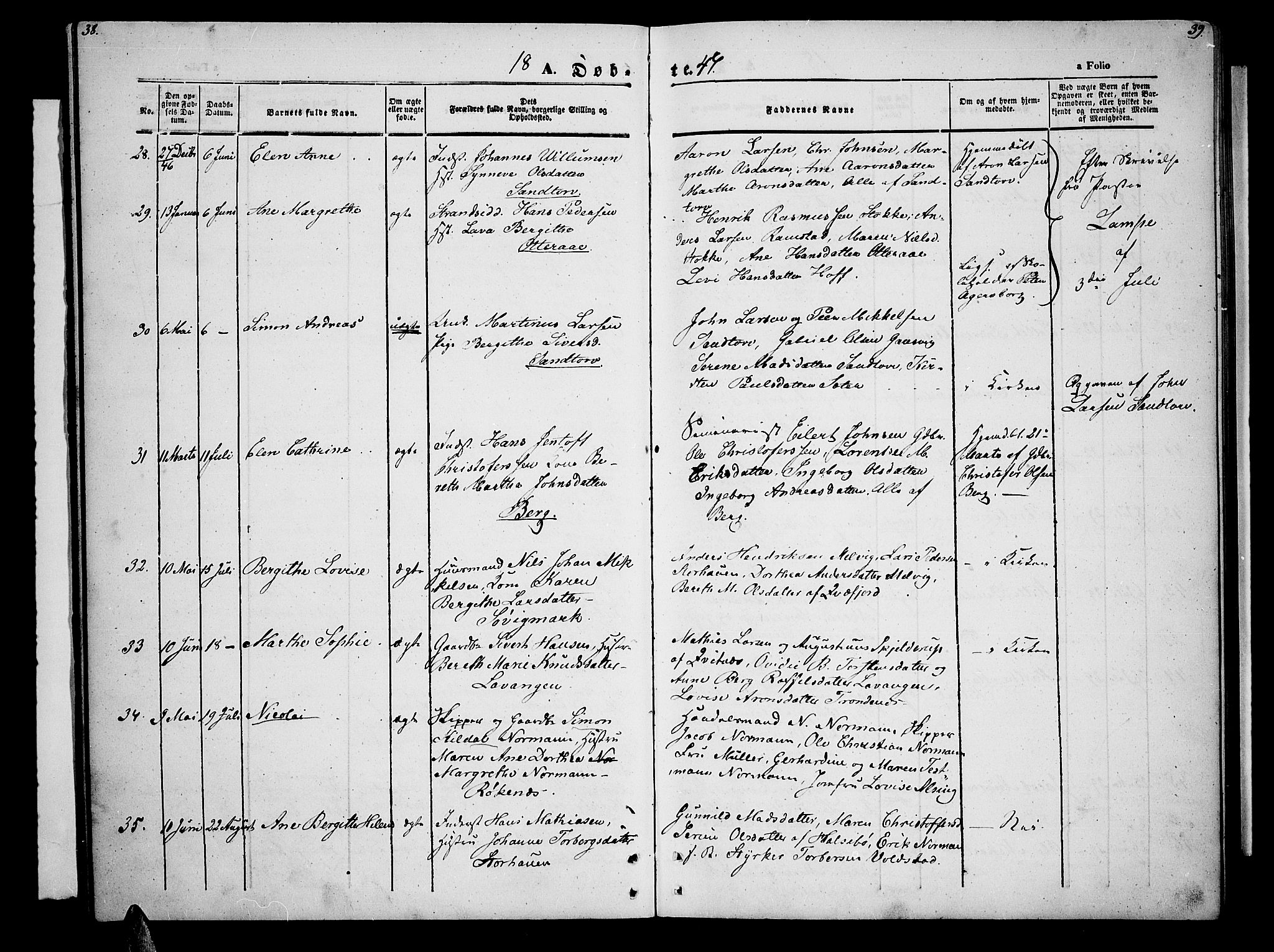 Trondenes sokneprestkontor, AV/SATØ-S-1319/H/Hb/L0006klokker: Parish register (copy) no. 6, 1845-1855, p. 38-39