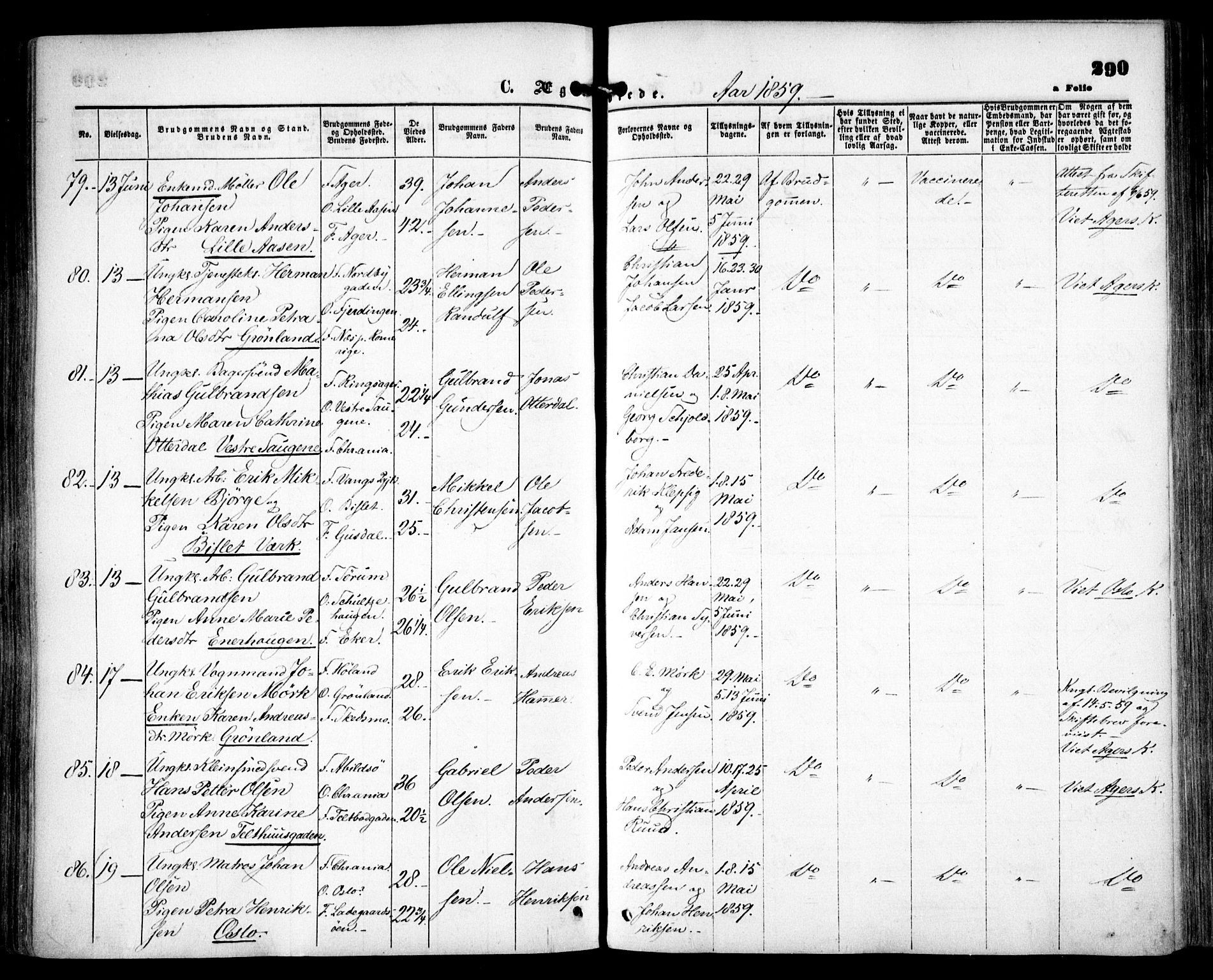 Grønland prestekontor Kirkebøker, AV/SAO-A-10848/F/Fa/L0001: Parish register (official) no. 1, 1859-1861, p. 290