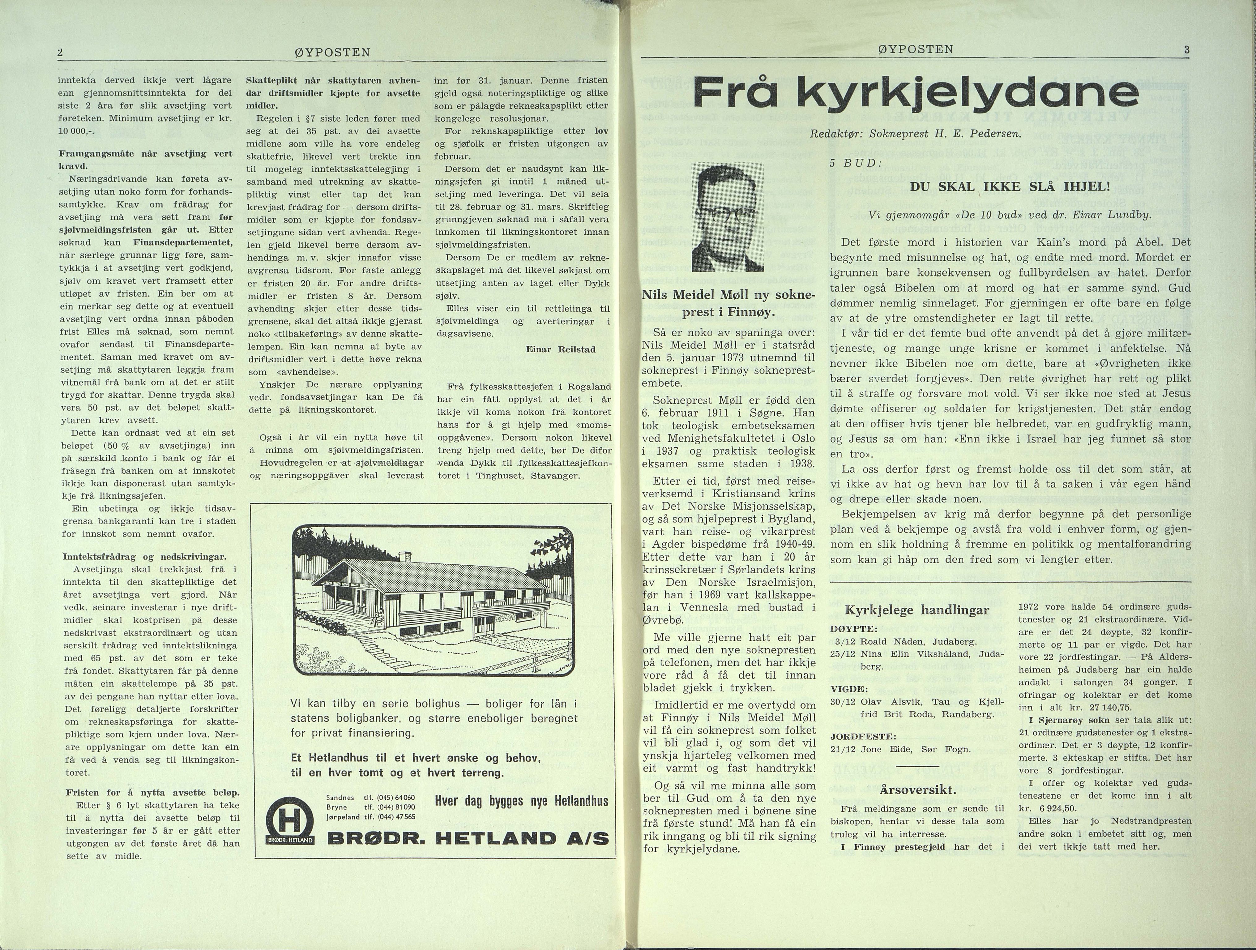 , Finnøy kommune, Øyposten, 1973, 1973