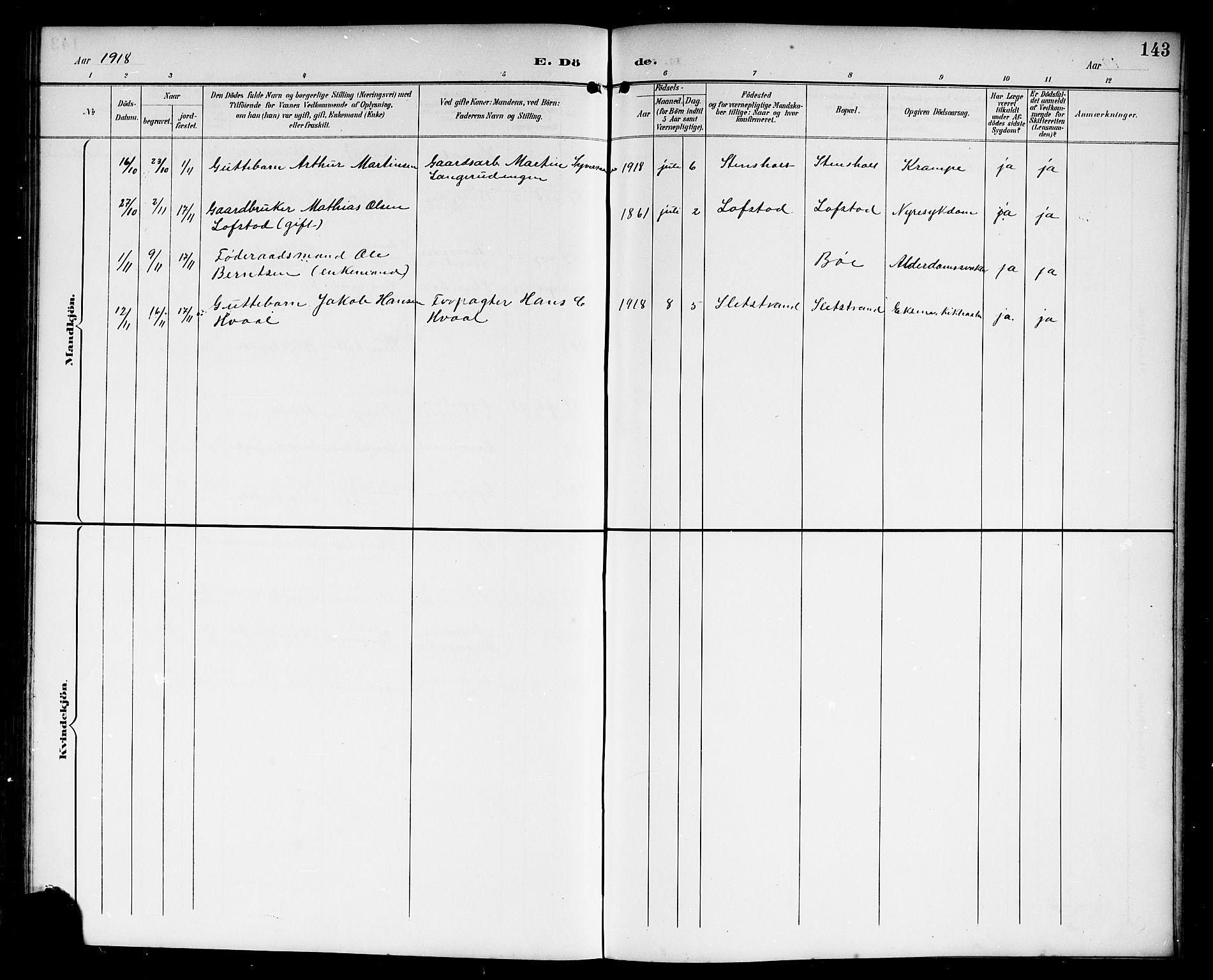 Lardal kirkebøker, AV/SAKO-A-350/G/Gc/L0002: Parish register (copy) no. III 2, 1894-1918, p. 143