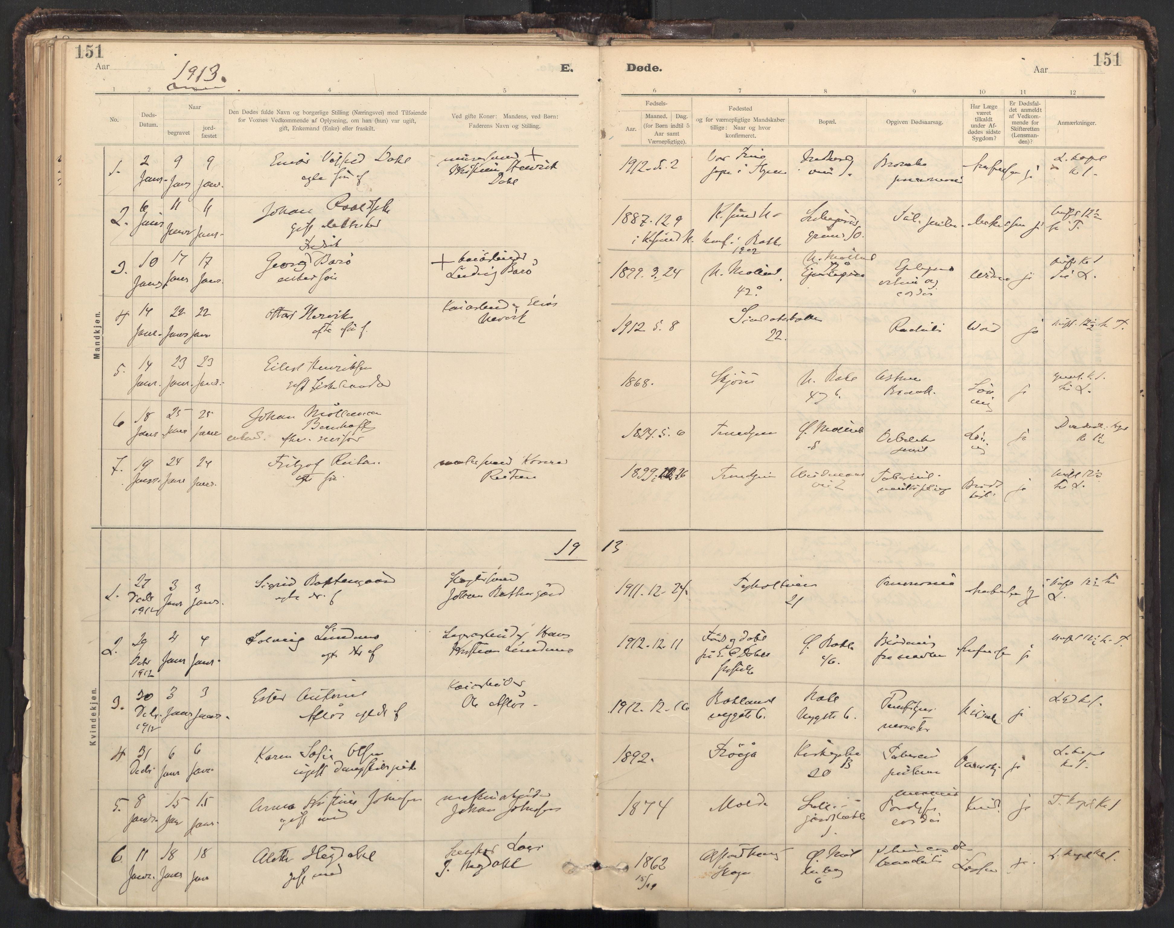 Ministerialprotokoller, klokkerbøker og fødselsregistre - Sør-Trøndelag, AV/SAT-A-1456/604/L0204: Parish register (official) no. 604A24, 1911-1920, p. 151