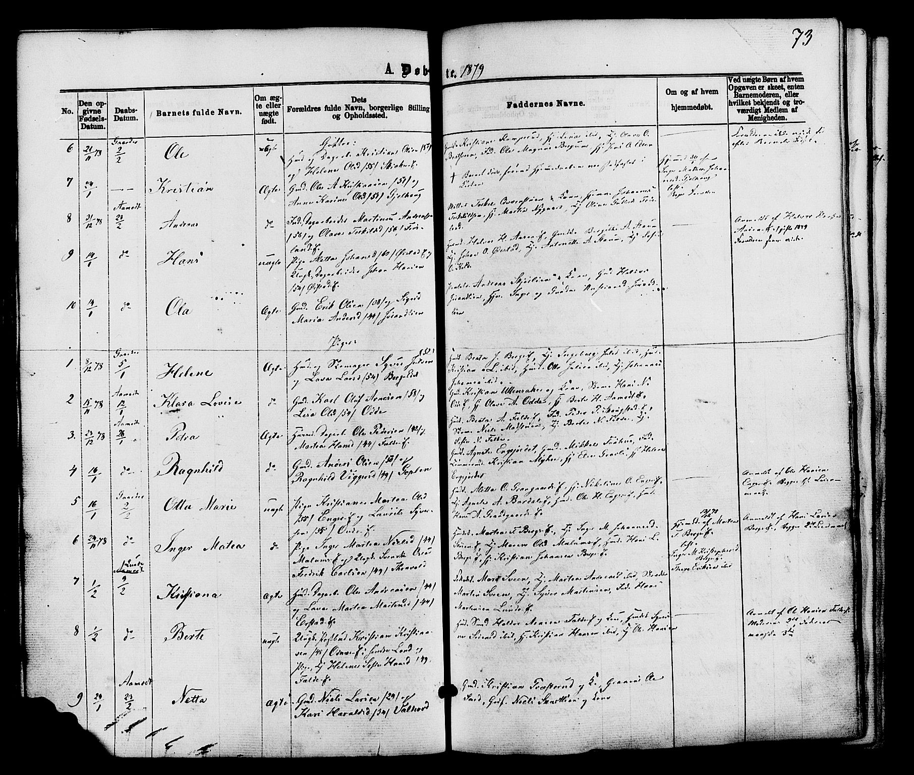 Nordre Land prestekontor, AV/SAH-PREST-124/H/Ha/Haa/L0002: Parish register (official) no. 2, 1872-1881, p. 73