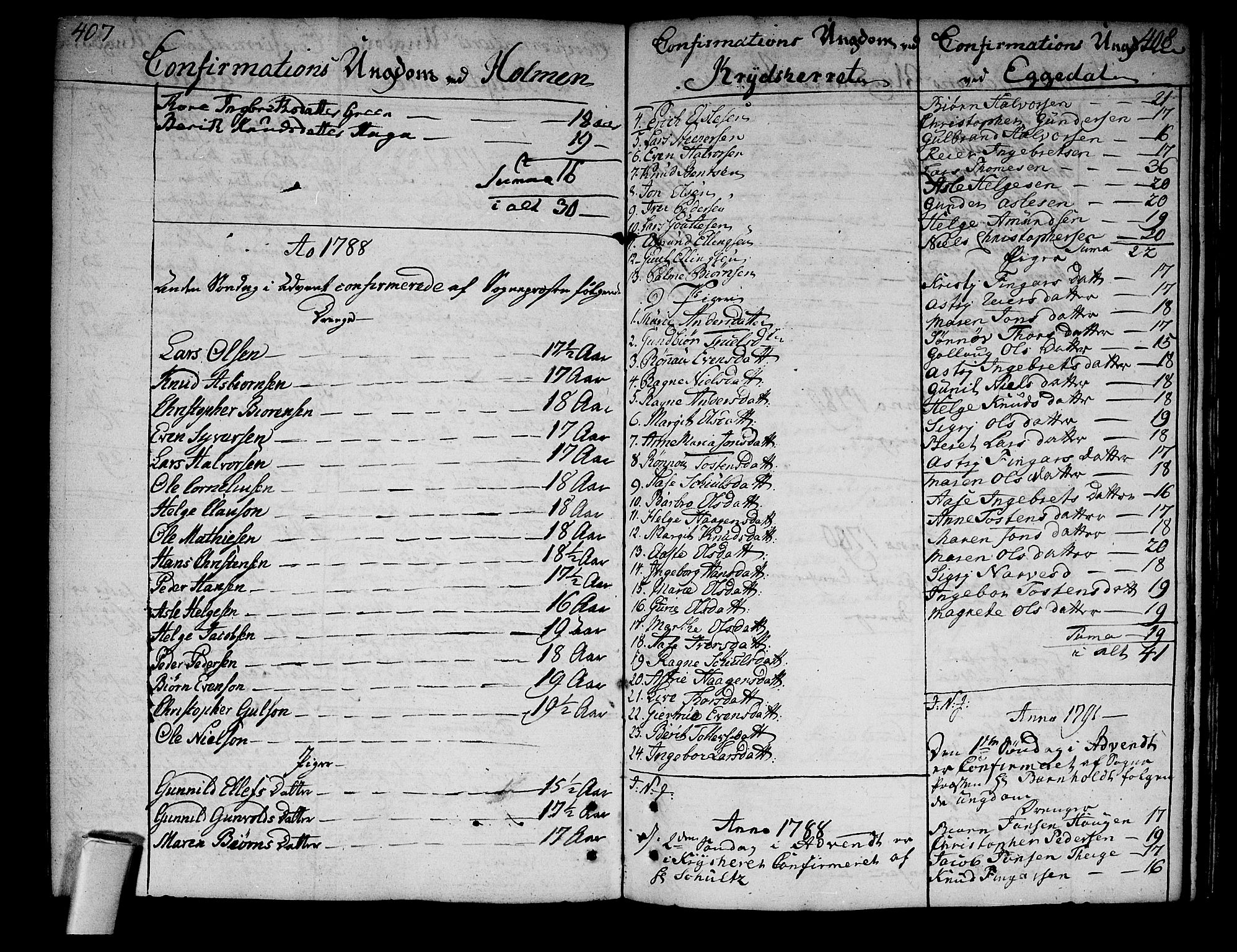 Sigdal kirkebøker, SAKO/A-245/F/Fa/L0002: Parish register (official) no. I 2, 1778-1792, p. 407-408