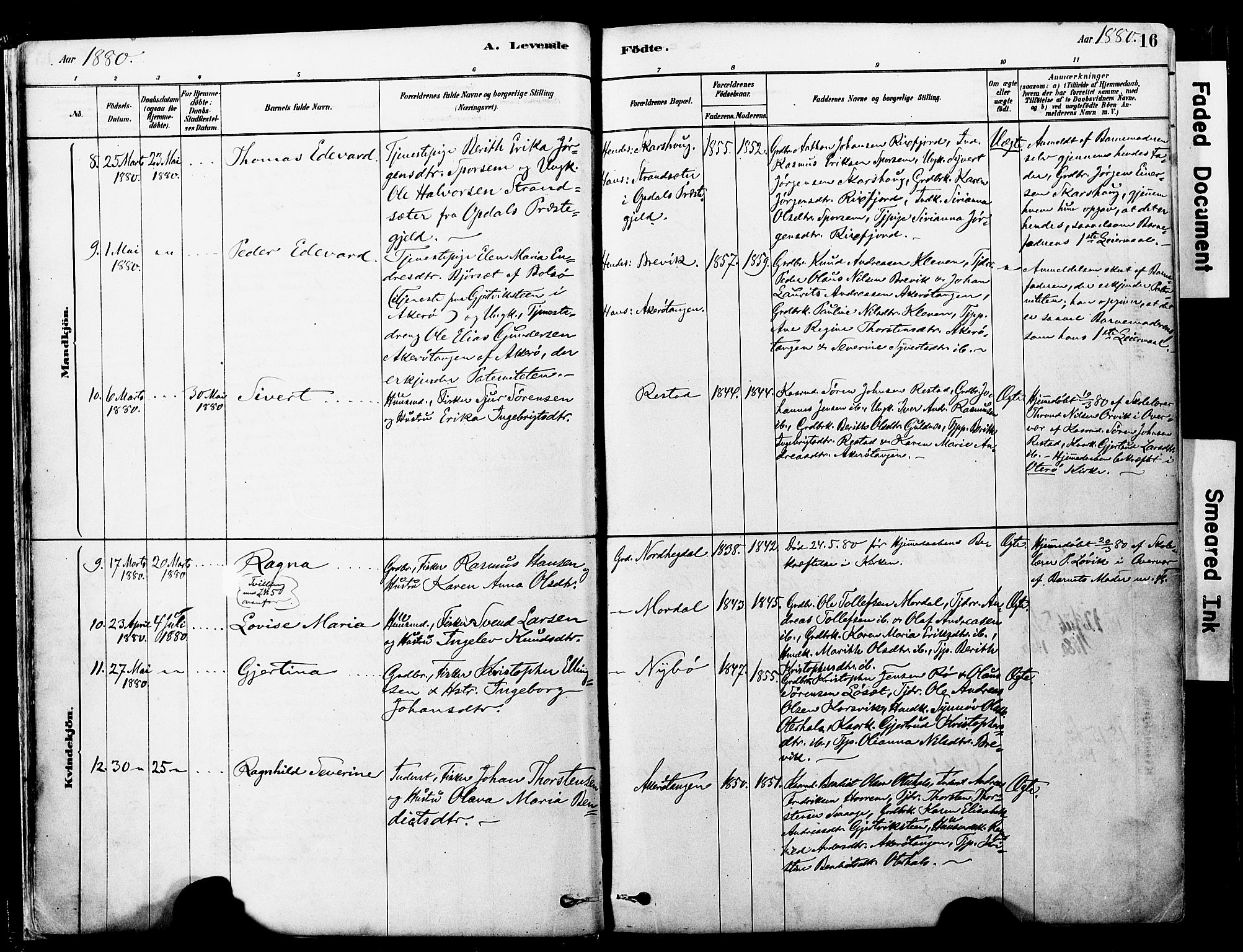 Ministerialprotokoller, klokkerbøker og fødselsregistre - Møre og Romsdal, AV/SAT-A-1454/560/L0721: Parish register (official) no. 560A05, 1878-1917, p. 16