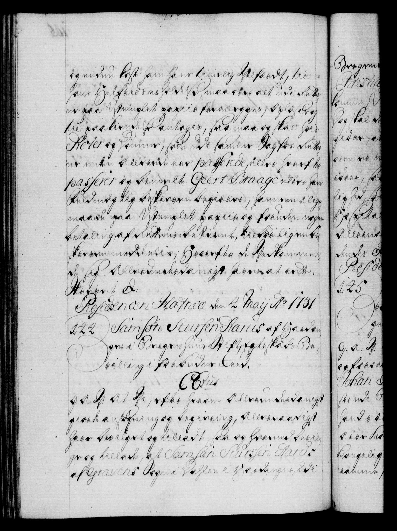 Danske Kanselli 1572-1799, AV/RA-EA-3023/F/Fc/Fca/Fcaa/L0027: Norske registre, 1730-1732, p. 165b