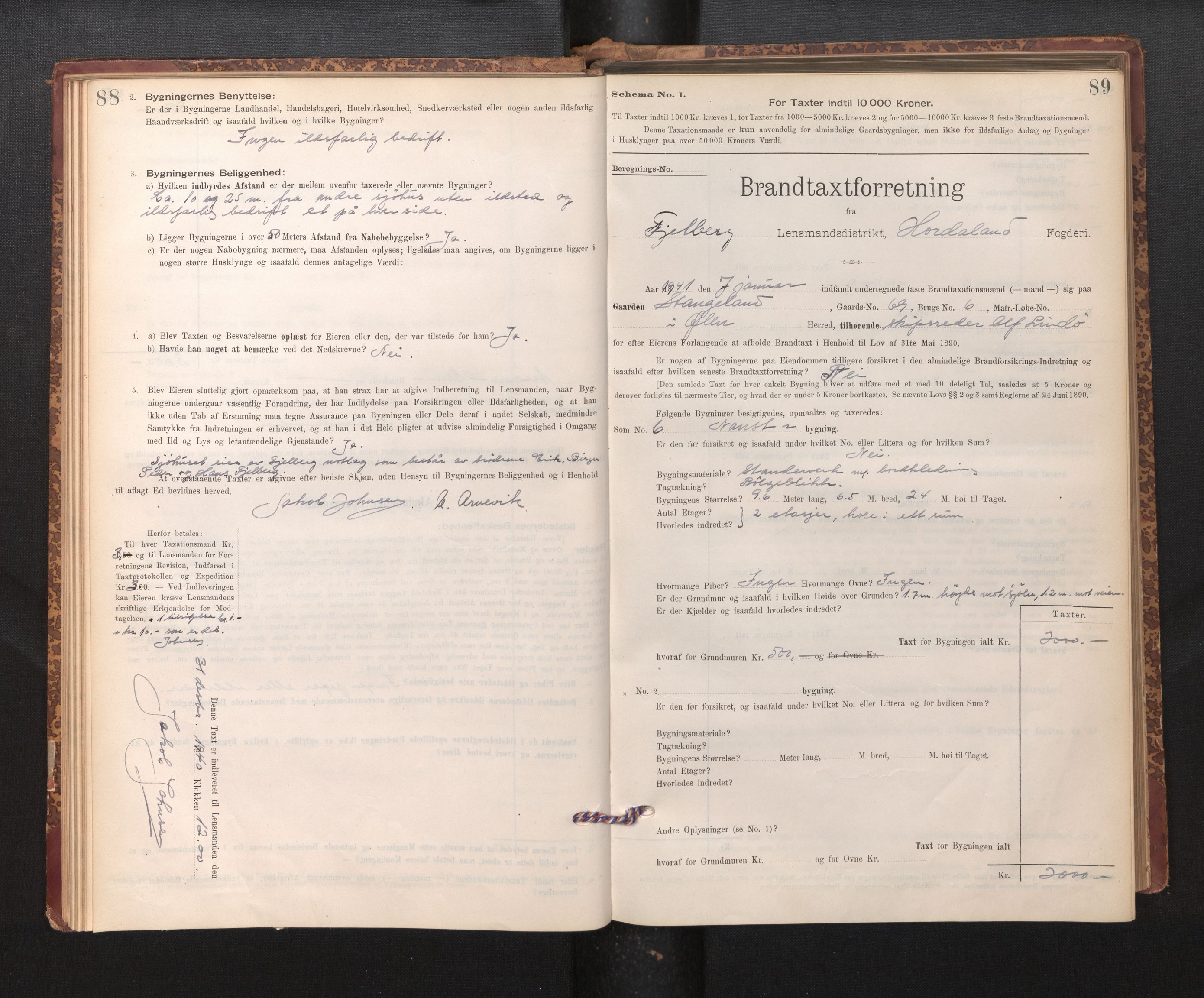 Lensmannen i Fjelberg, SAB/A-32101/0012/L0007: Branntakstprotokoll, skjematakst, 1895-1949, p. 88-89