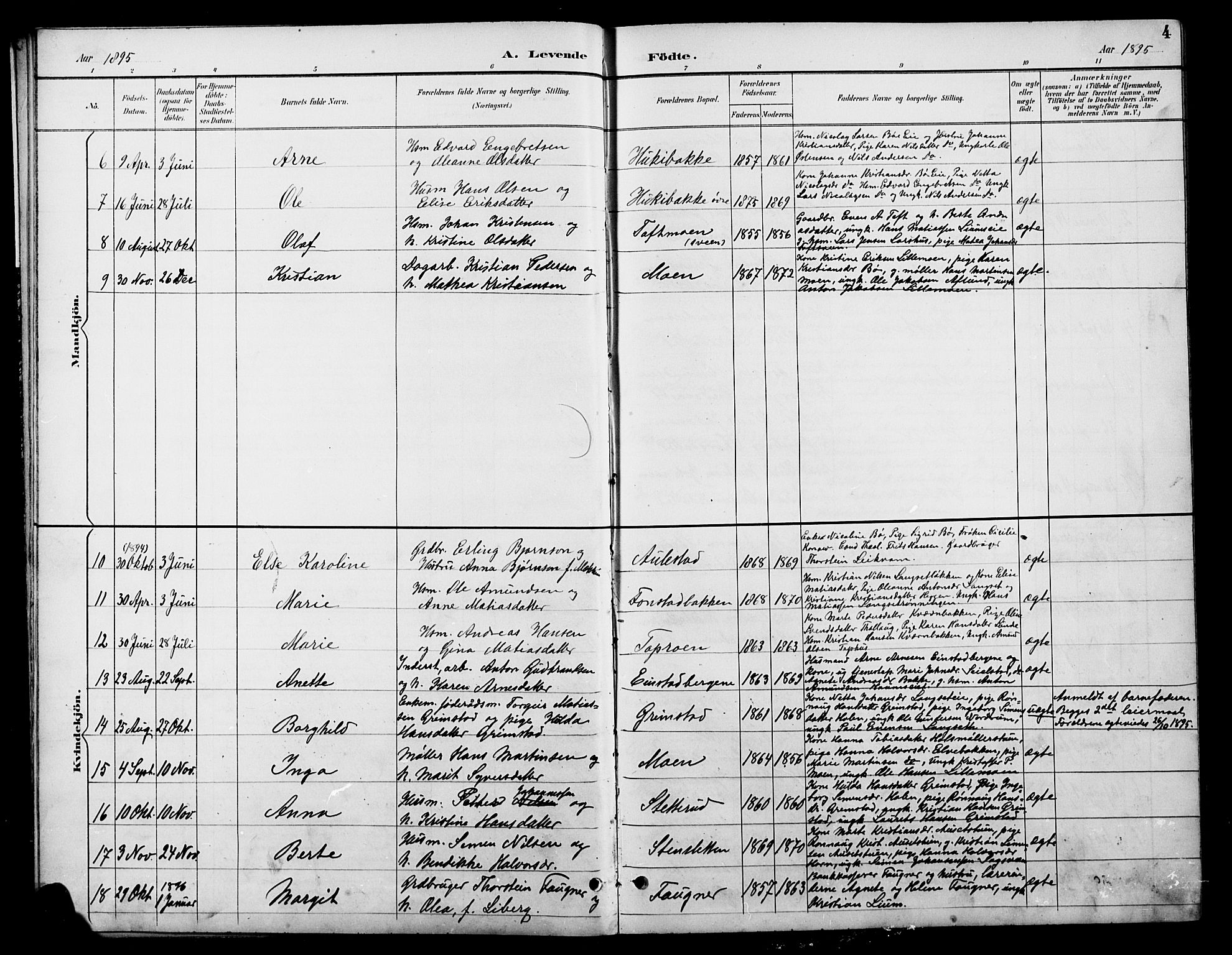 Østre Gausdal prestekontor, SAH/PREST-092/H/Ha/Hab/L0003: Parish register (copy) no. 3, 1894-1915, p. 4