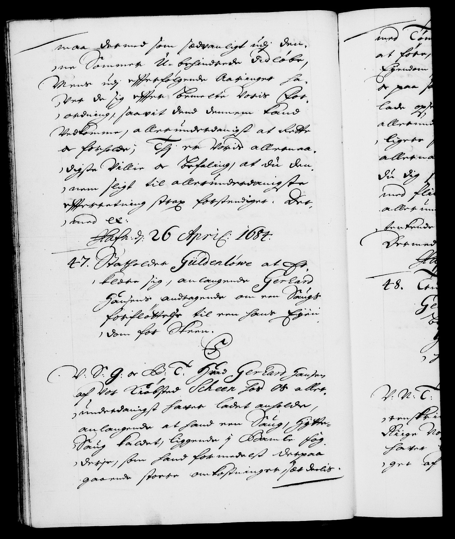 Danske Kanselli 1572-1799, AV/RA-EA-3023/F/Fc/Fca/Fcab/L0013: Norske tegnelser (mikrofilm), 1684-1687, p. 31b