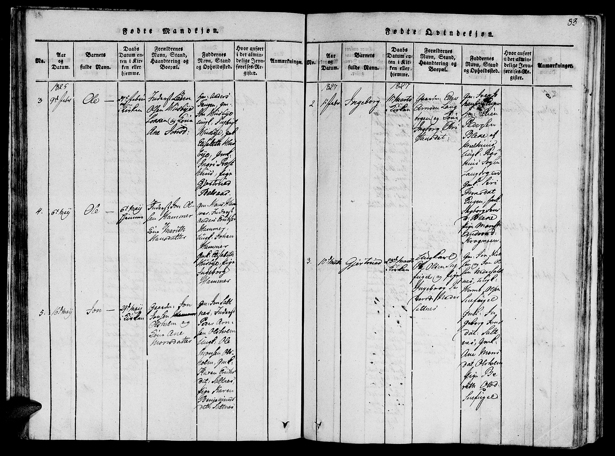 Ministerialprotokoller, klokkerbøker og fødselsregistre - Sør-Trøndelag, SAT/A-1456/612/L0373: Parish register (official) no. 612A06 /2, 1816-1828, p. 83