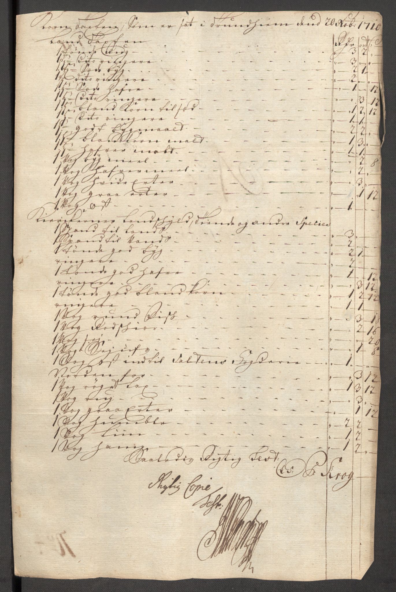 Rentekammeret inntil 1814, Reviderte regnskaper, Fogderegnskap, AV/RA-EA-4092/R63/L4318: Fogderegnskap Inderøy, 1710, p. 298