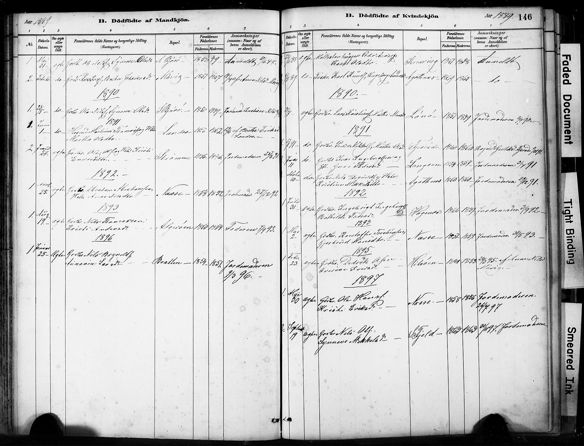 Fjell sokneprestembete, SAB/A-75301/H/Hab: Parish register (copy) no. A 4, 1880-1899, p. 146