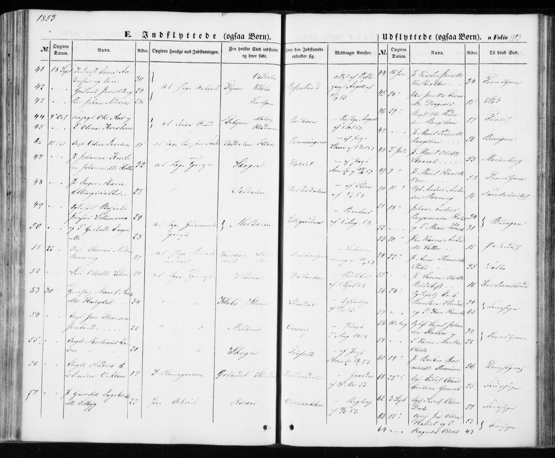 Ministerialprotokoller, klokkerbøker og fødselsregistre - Sør-Trøndelag, AV/SAT-A-1456/606/L0291: Parish register (official) no. 606A06, 1848-1856, p. 303