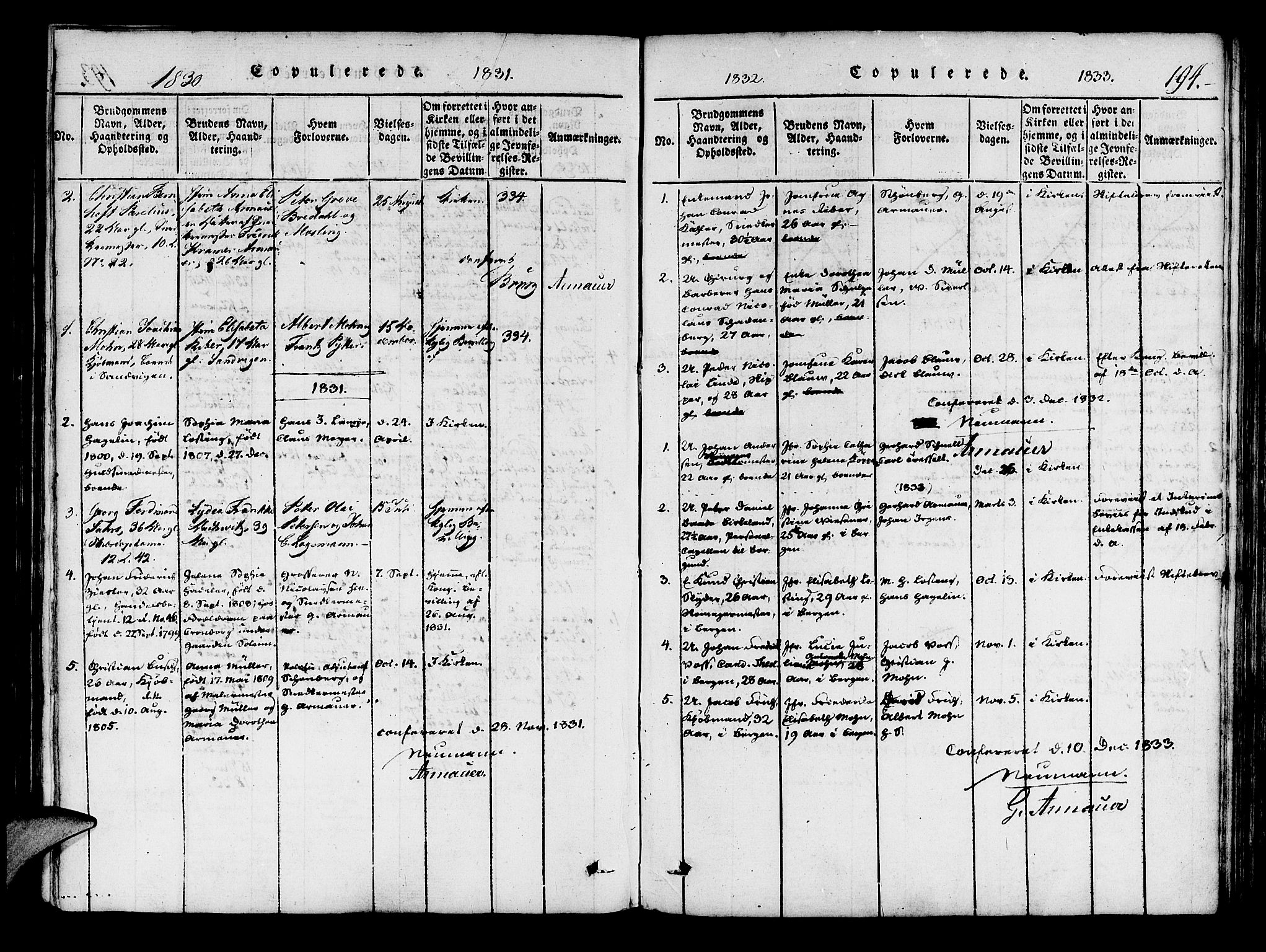 Mariakirken Sokneprestembete, SAB/A-76901/H/Haa/L0005: Parish register (official) no. A 5, 1815-1845, p. 194