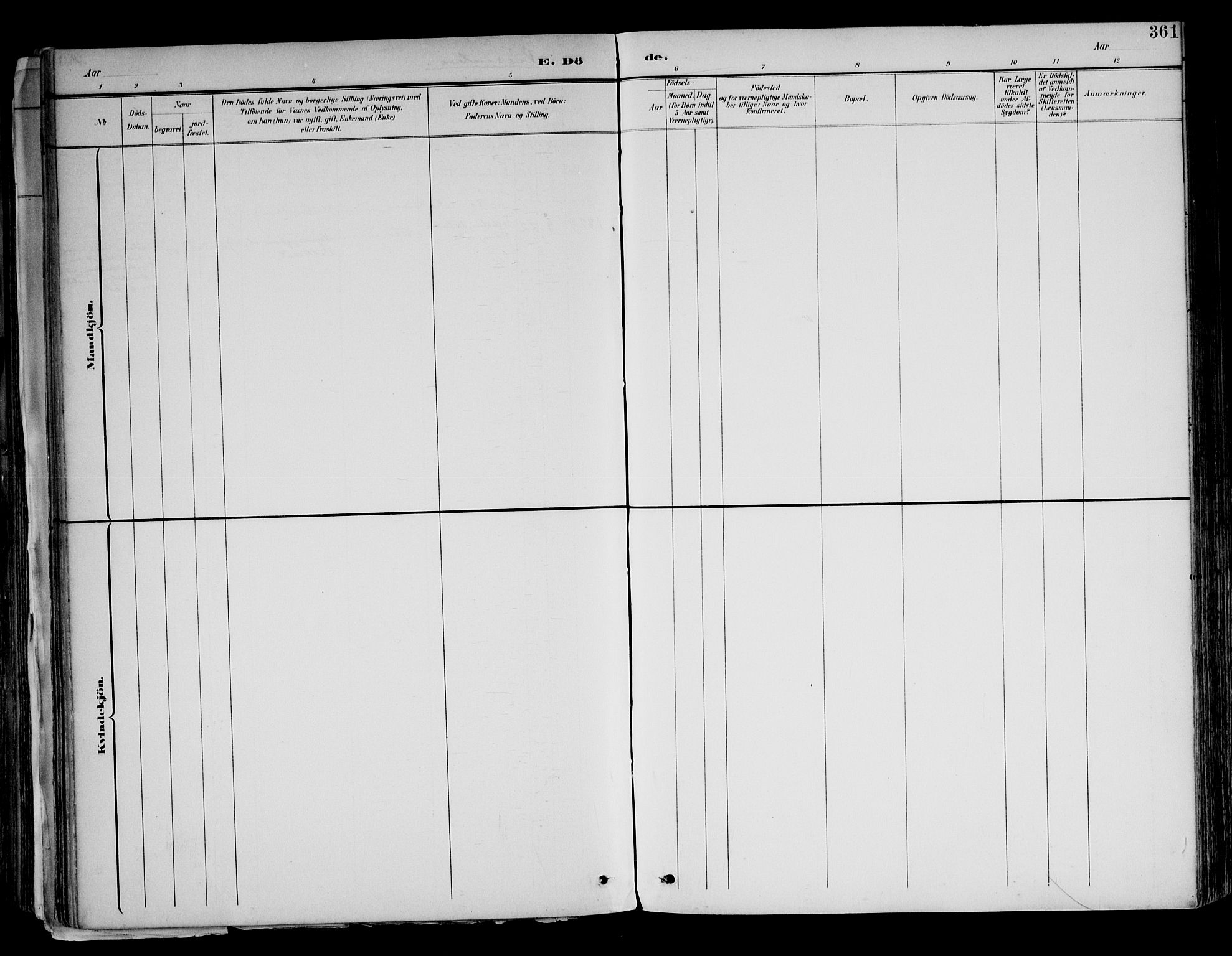 Brandval prestekontor, AV/SAH-PREST-034/H/Ha/Haa/L0003: Parish register (official) no. 3, 1894-1909, p. 361