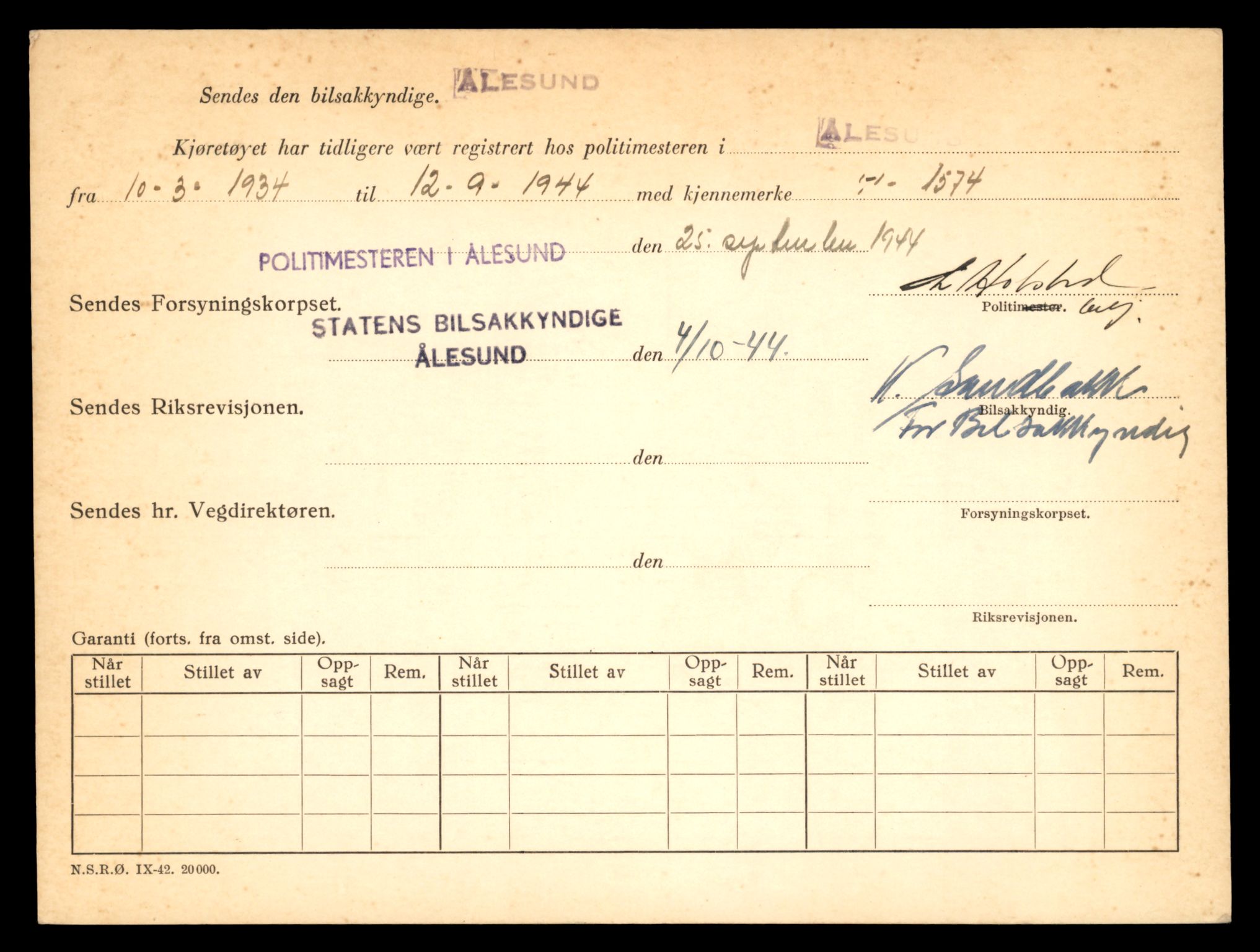 Møre og Romsdal vegkontor - Ålesund trafikkstasjon, SAT/A-4099/F/Fe/L0015: Registreringskort for kjøretøy T 1700 - T 1850, 1927-1998, p. 2264