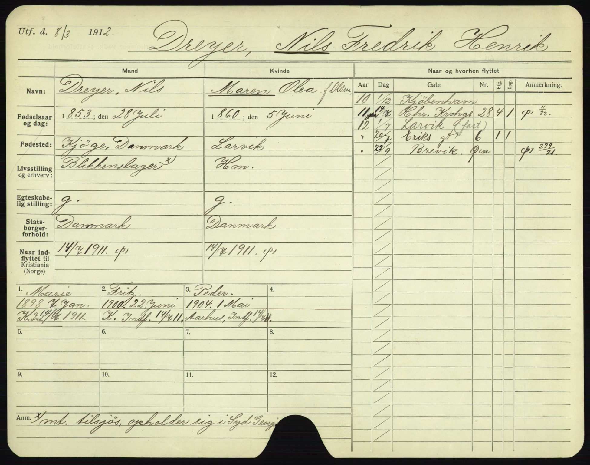 Oslo folkeregister, Registerkort, AV/SAO-A-11715/F/Fa/Fac/L0002: Menn, 1906-1914, p. 671a