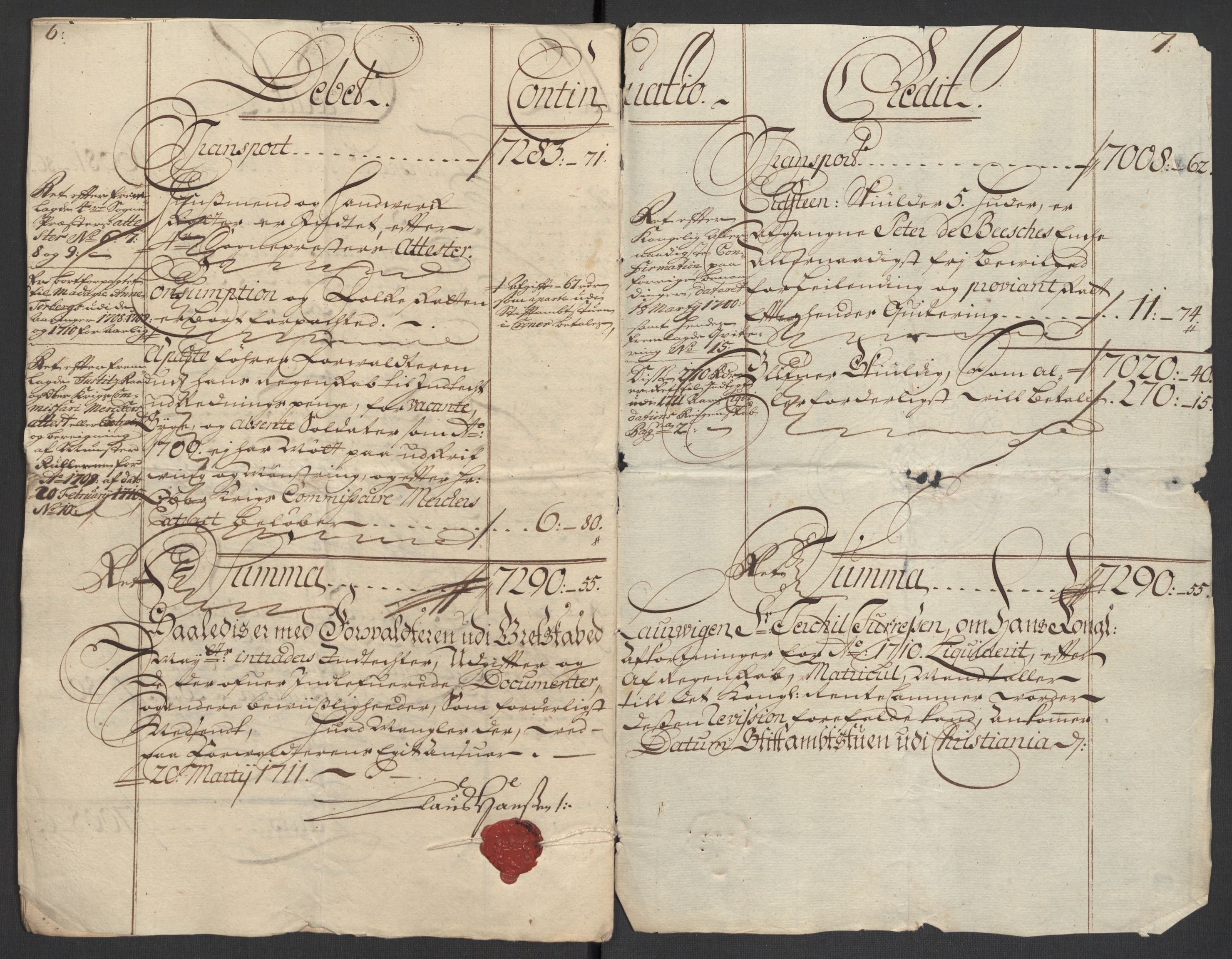 Rentekammeret inntil 1814, Reviderte regnskaper, Fogderegnskap, AV/RA-EA-4092/R33/L1981: Fogderegnskap Larvik grevskap, 1709-1710, p. 258